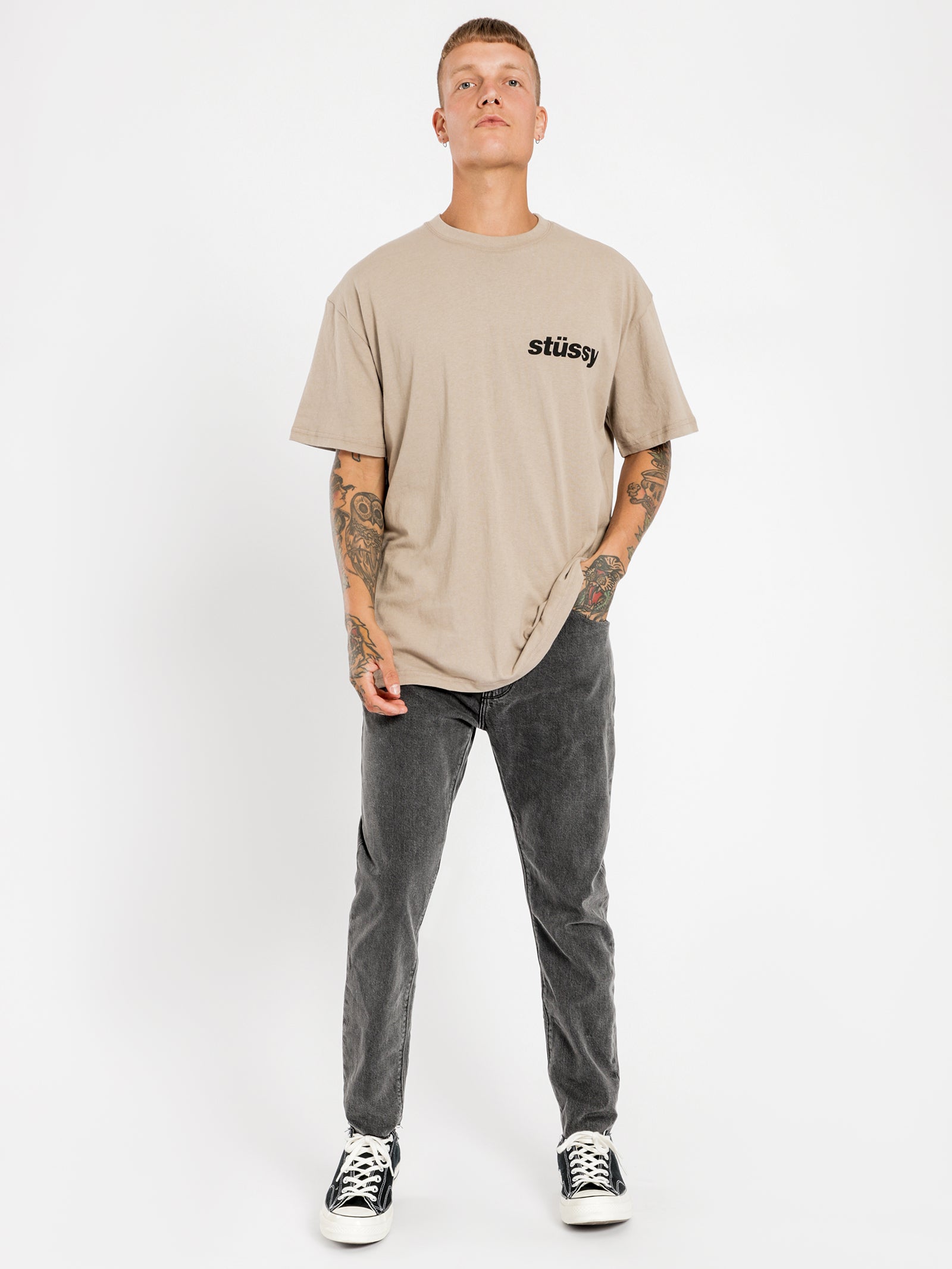 Solid Italic Short Sleeve T-Shirt