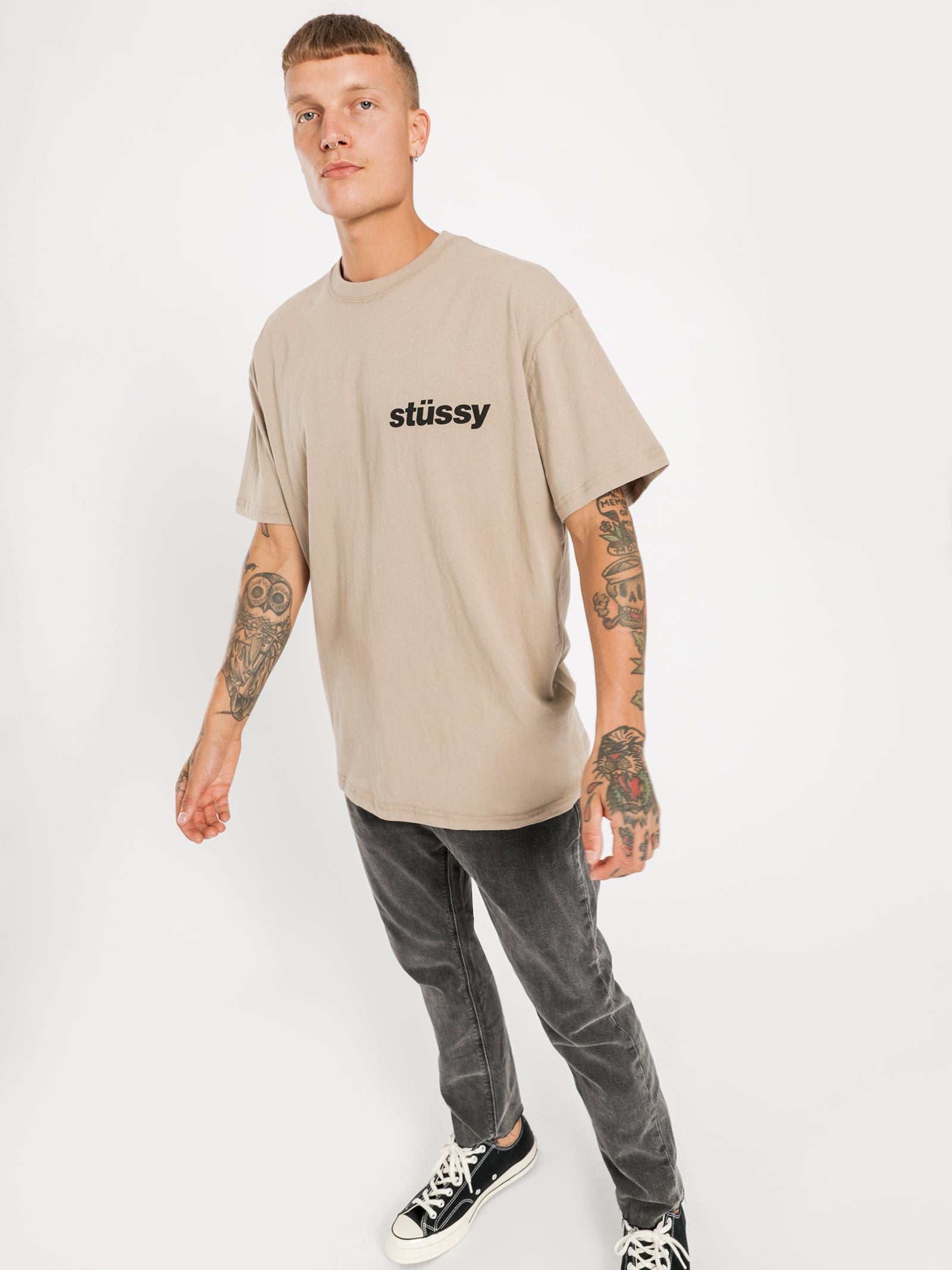 Solid Italic Short Sleeve T-Shirt