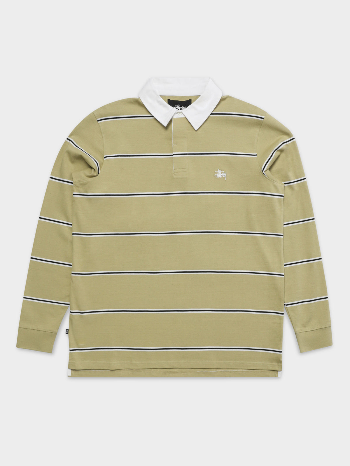 Filmore Stripe Rugby Shirt in Light Sand