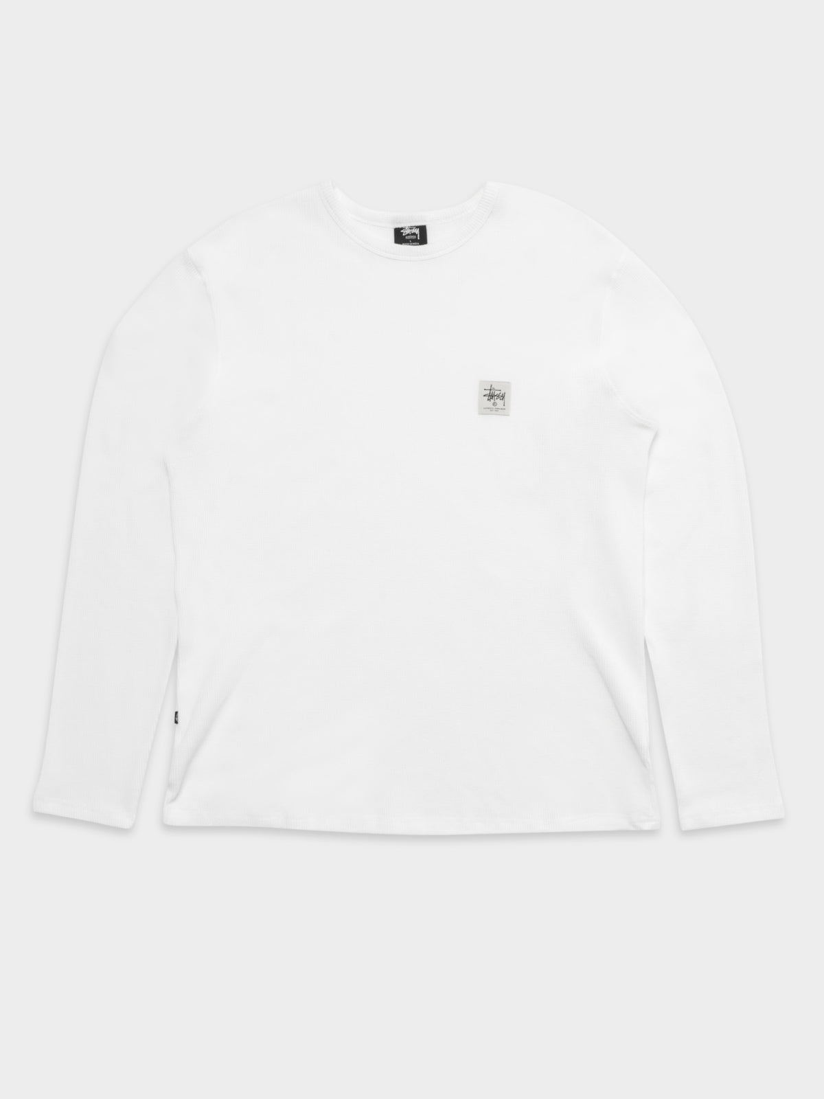 Waffle Long Sleeve Crew in White