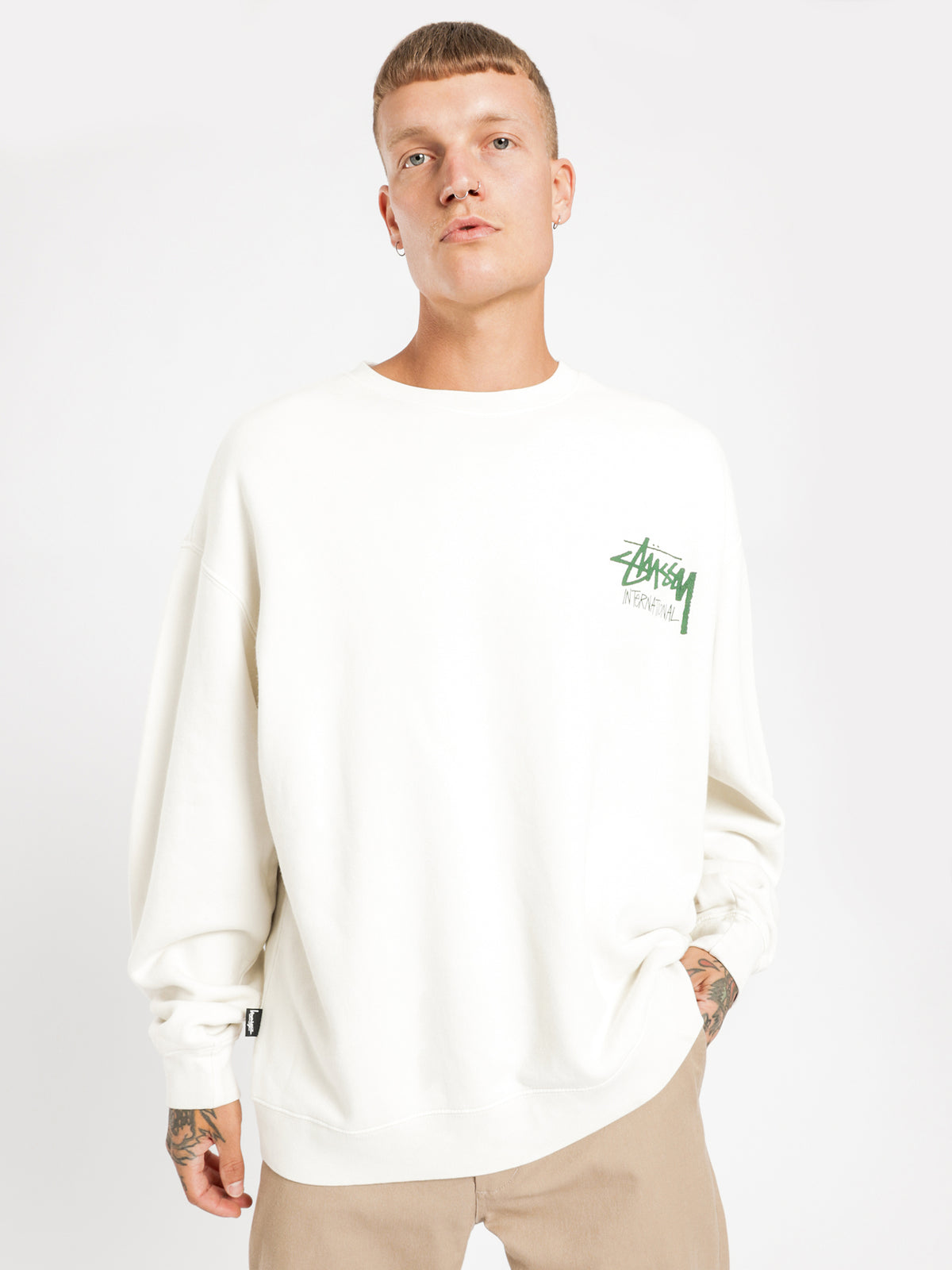 Stussy Stock International Crew | White