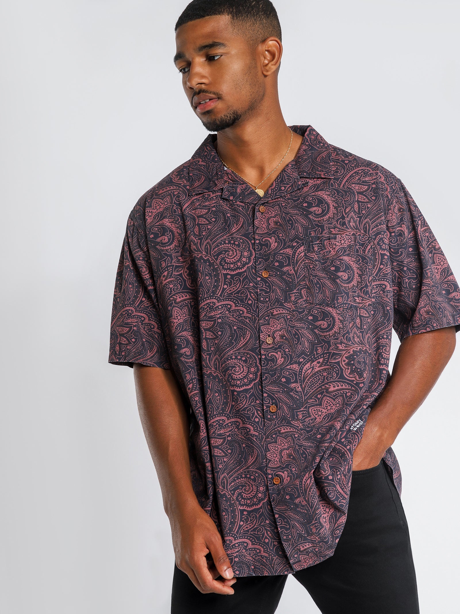 Burke Paisley Rayon Short Sleeve Shirt
