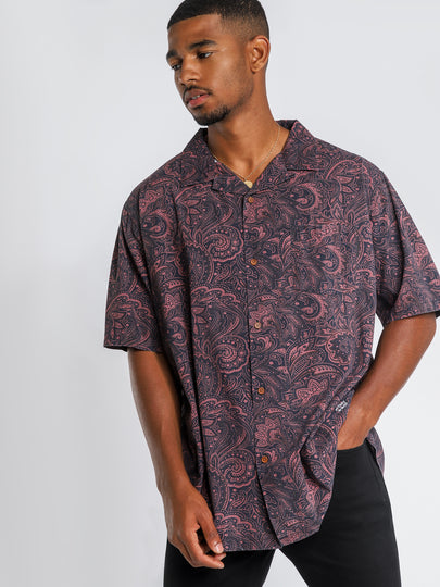 Burke Paisley Rayon Short Sleeve Shirt