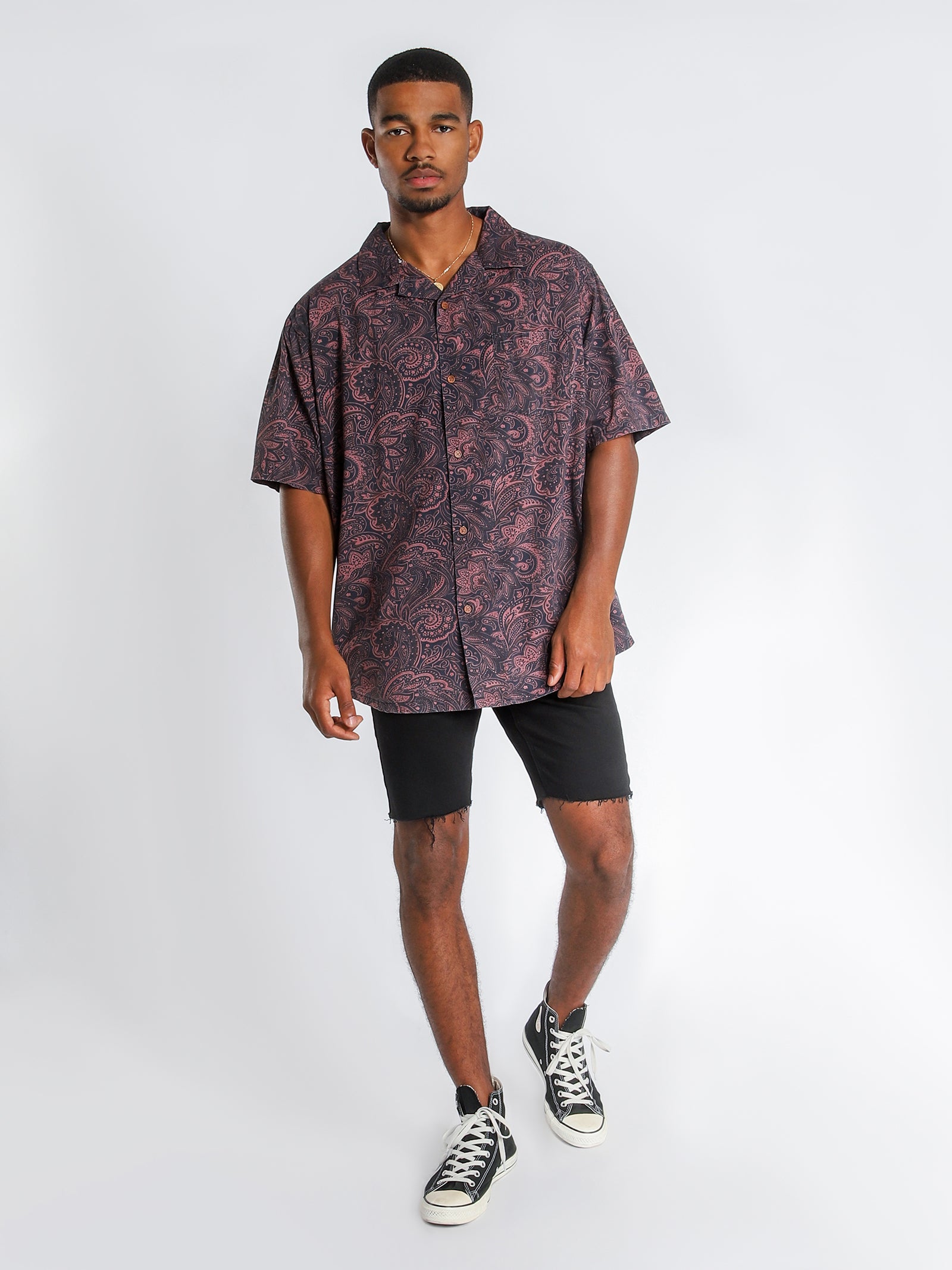 Burke Paisley Rayon Short Sleeve Shirt