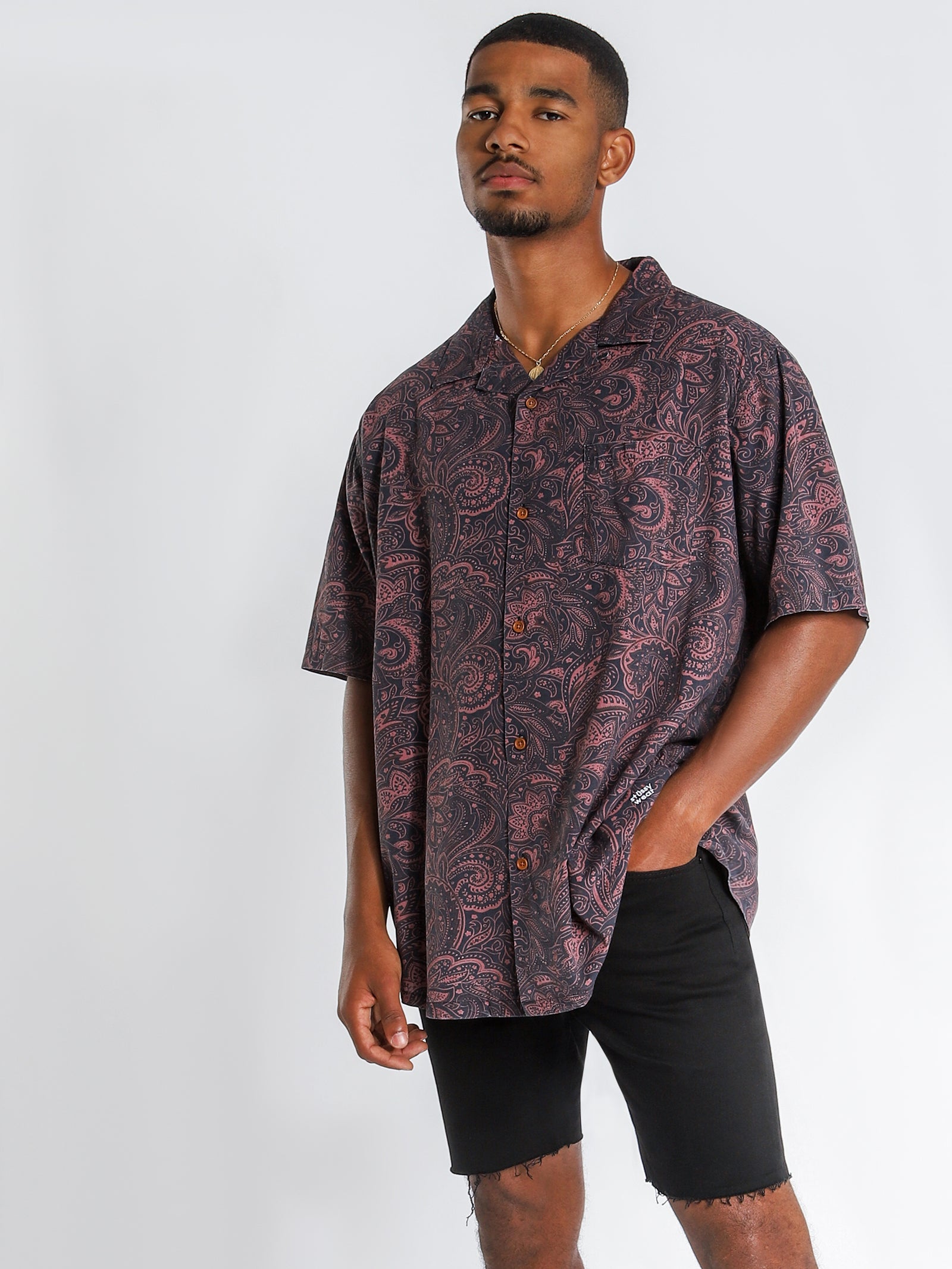 Burke Paisley Rayon Short Sleeve Shirt