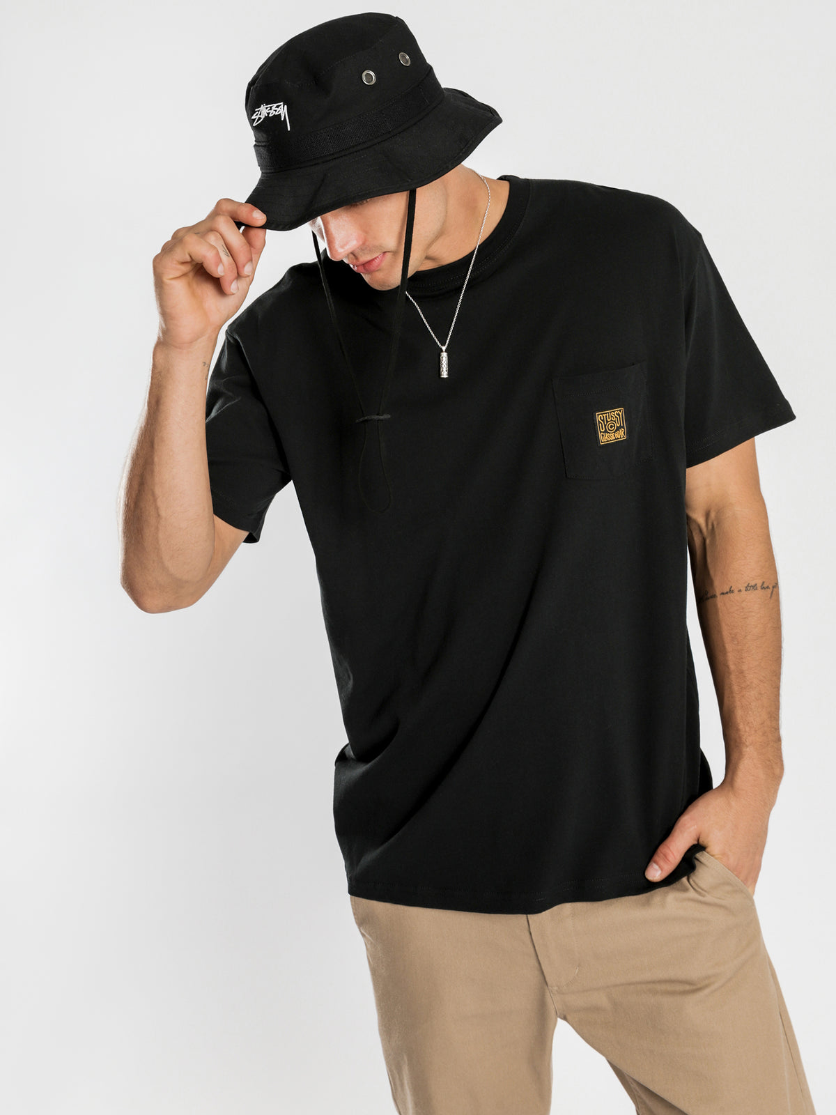 Stussy Classic Workwear Pocket Short Sleeve T-Shirt | Black