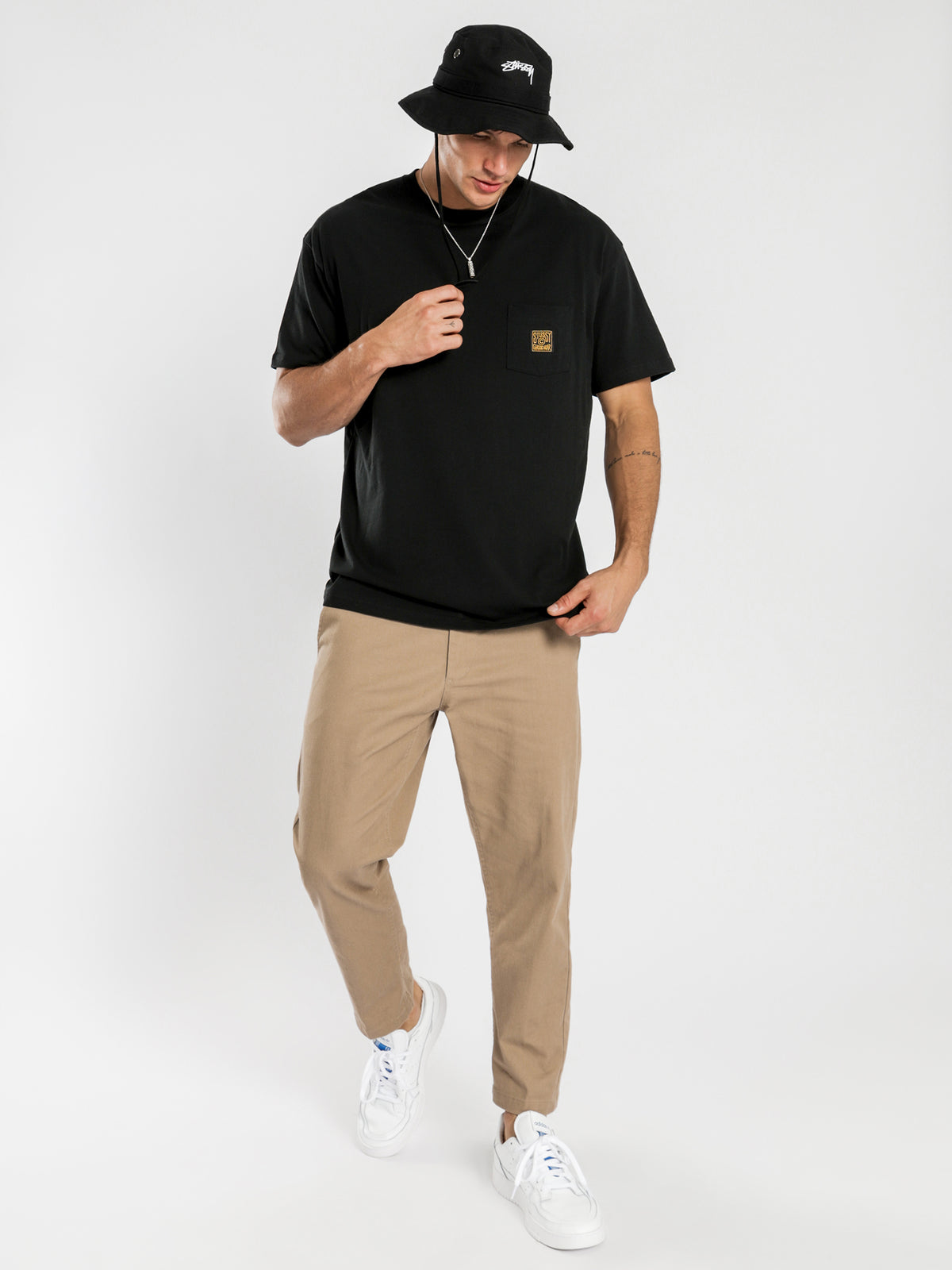 Stussy Classic Workwear Pocket Short Sleeve T-Shirt | Black