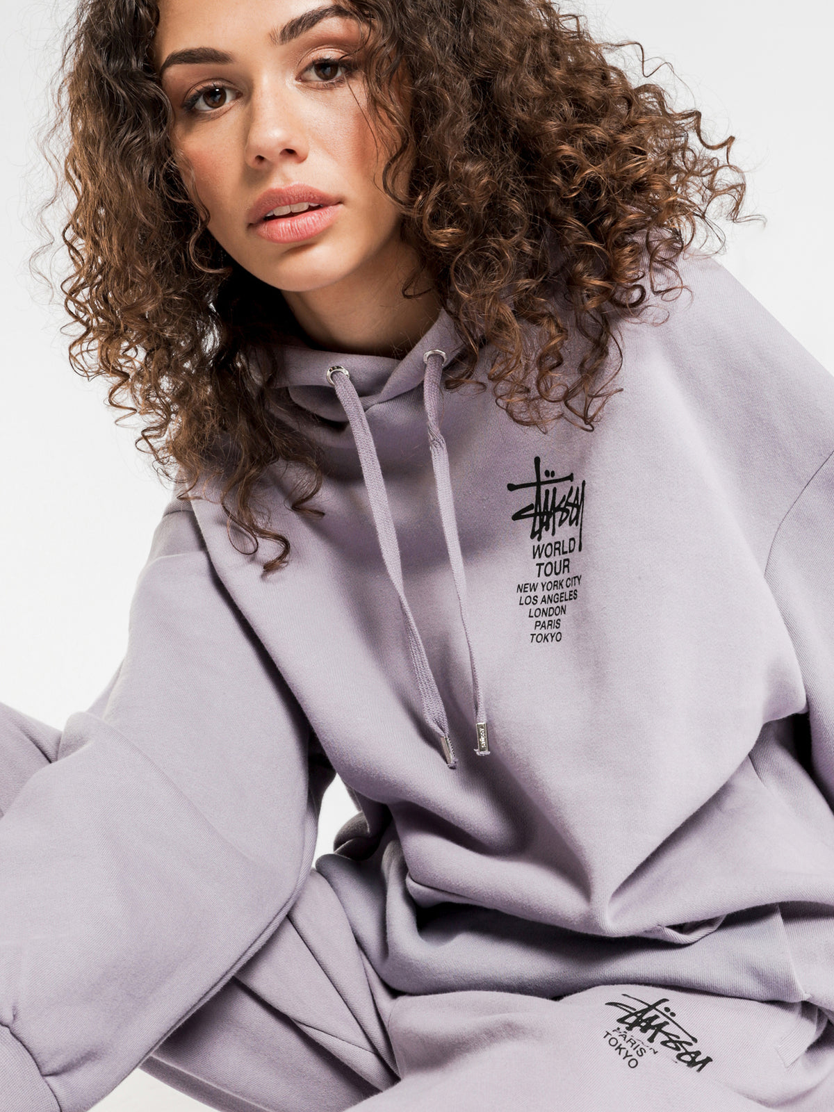 Cities Oversized Hoodie in Lilac