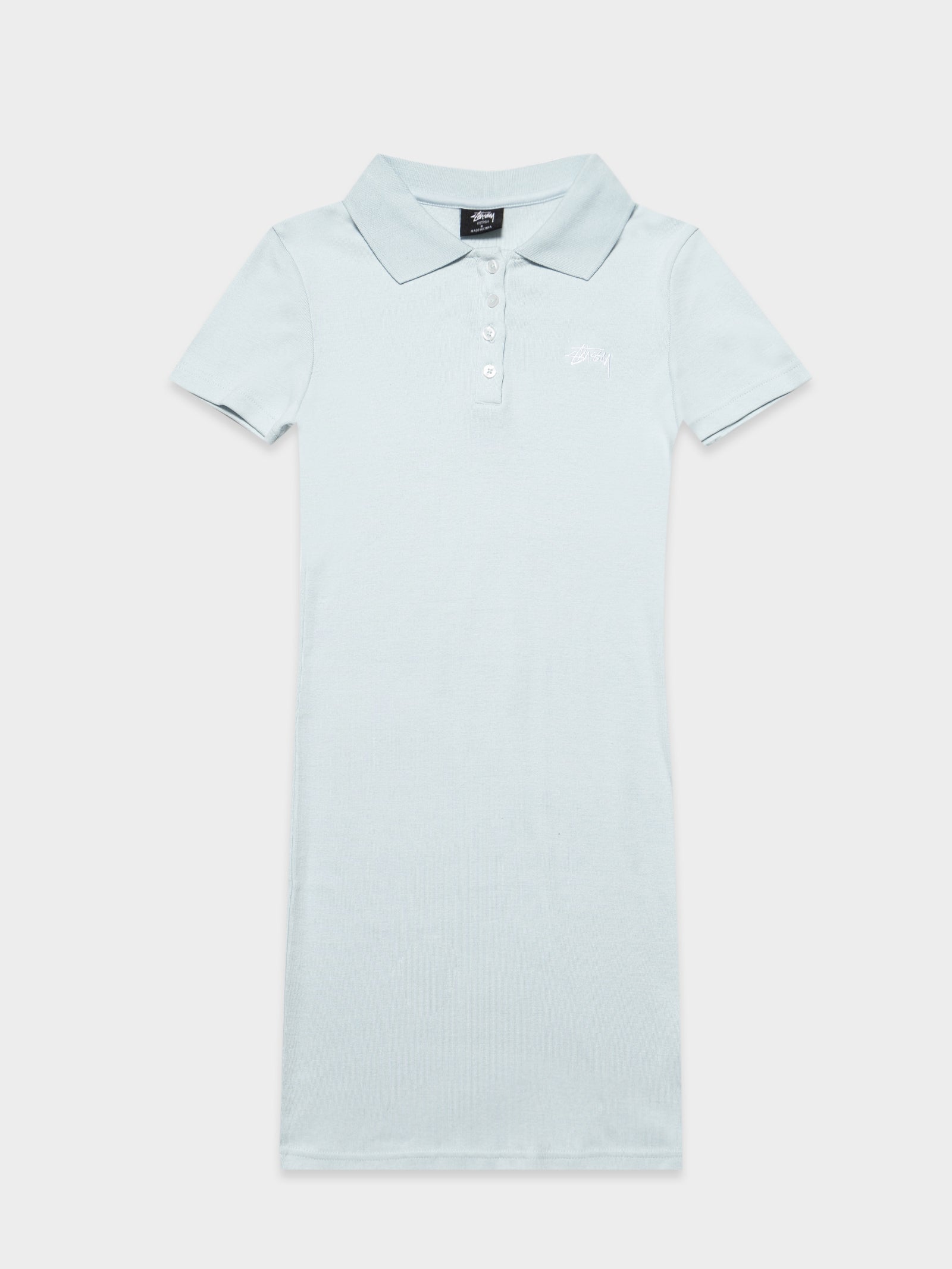 Valley Rib Polo Dress in Ice Blue