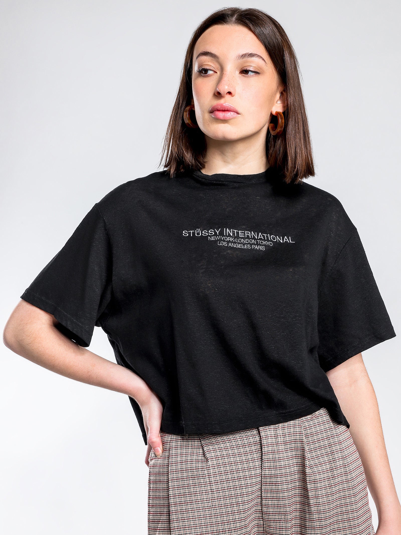 Texty Boxy Linen T-Shirt