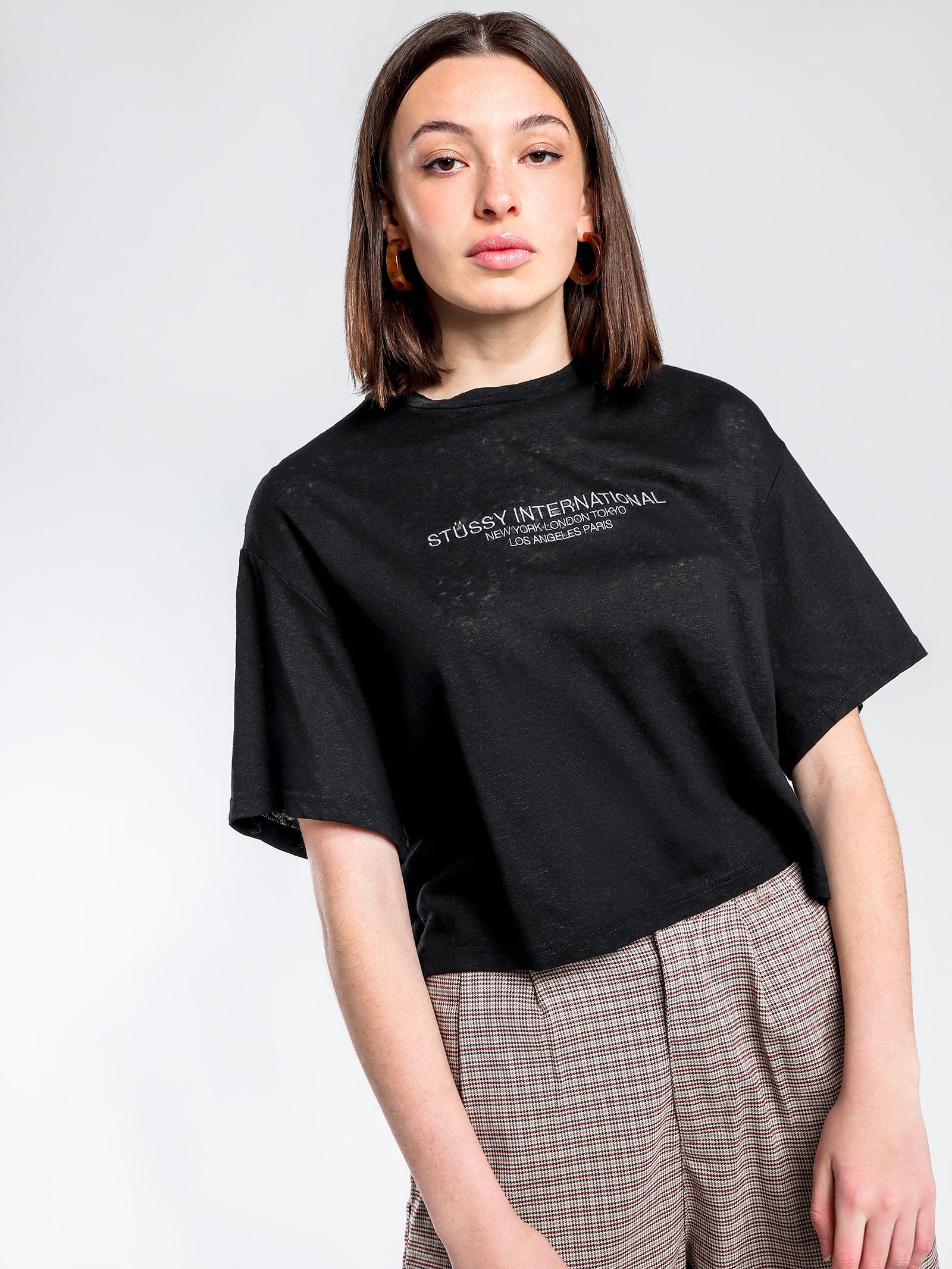 Texty Boxy Linen T-Shirt