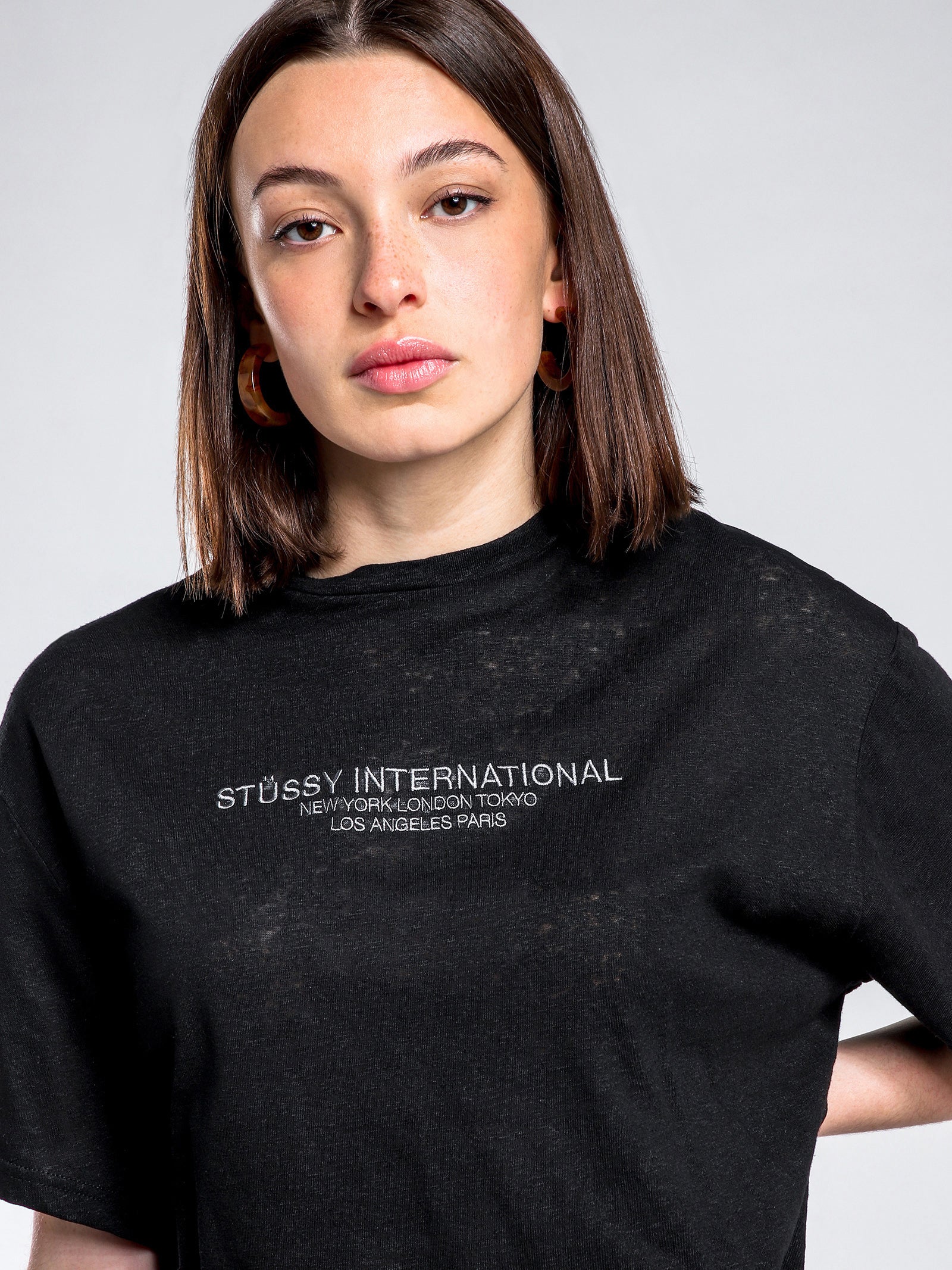 Texty Boxy Linen T-Shirt