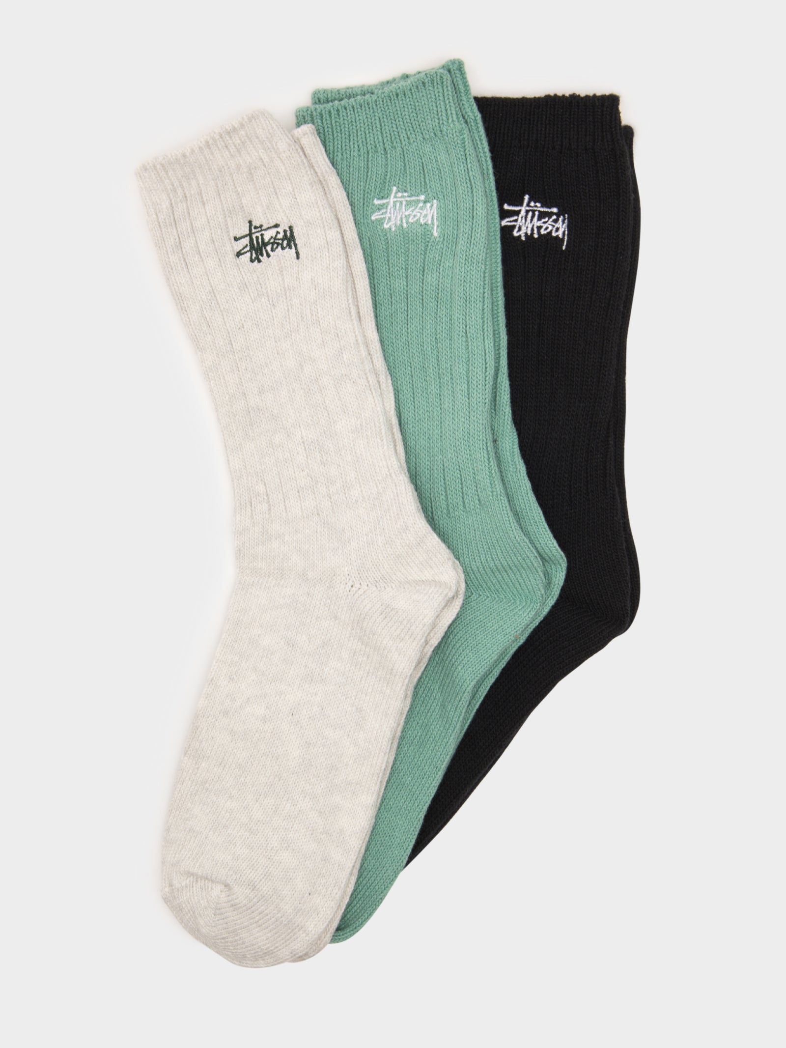 3 Pairs of Ribbed Graffiti Crew Socks