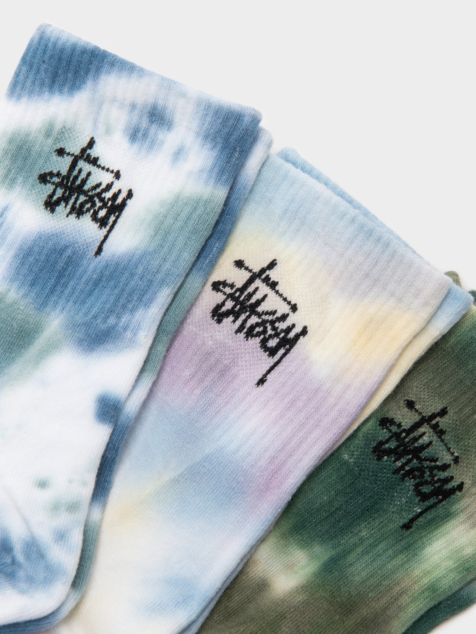 3 Pairs Of Graffiti Tie Dye Crew Socks