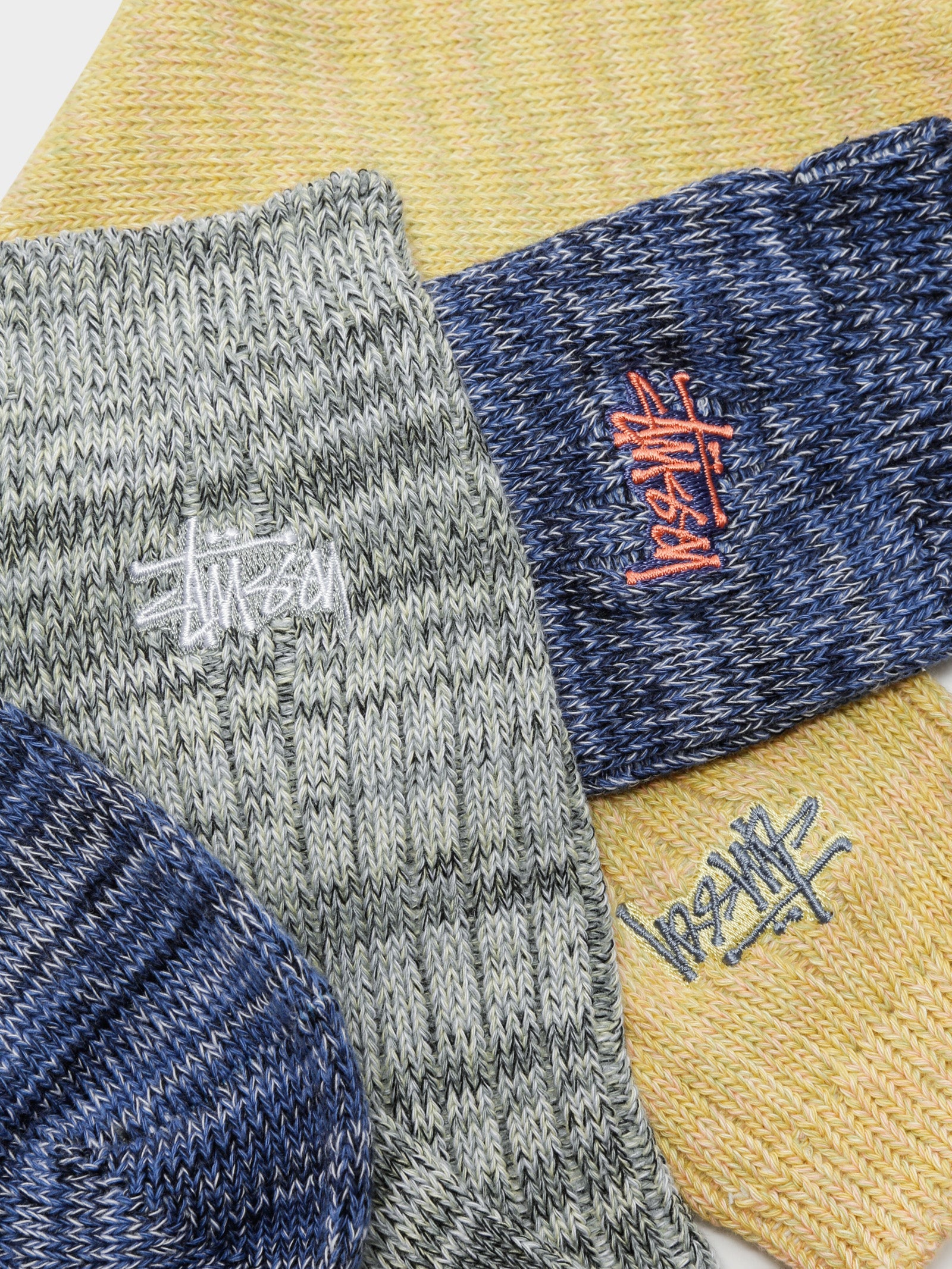 3 Pairs of Graffiti Multi-Yarn Crew Socks