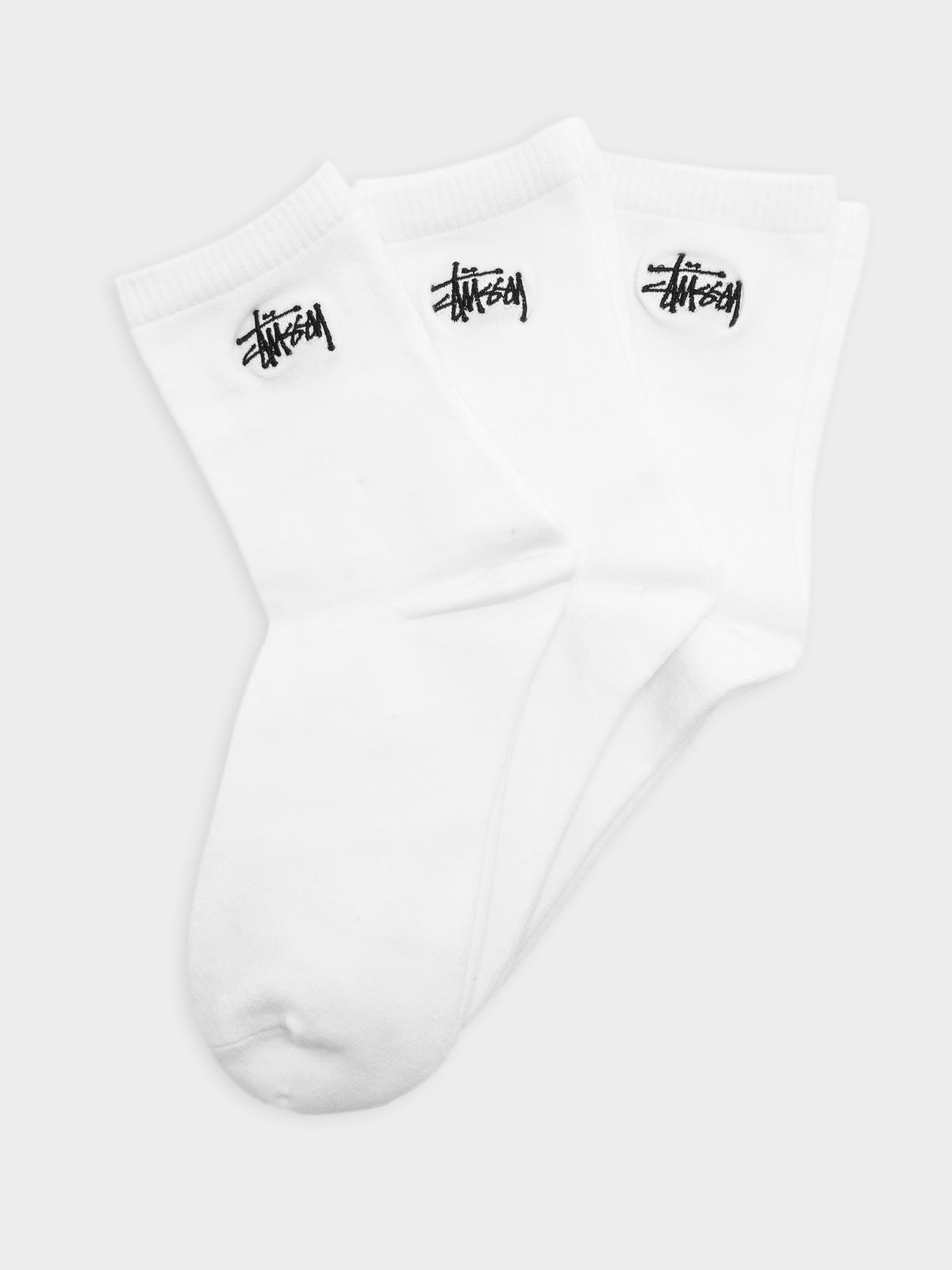 3 Pairs of Graffiti Crew Socks in White