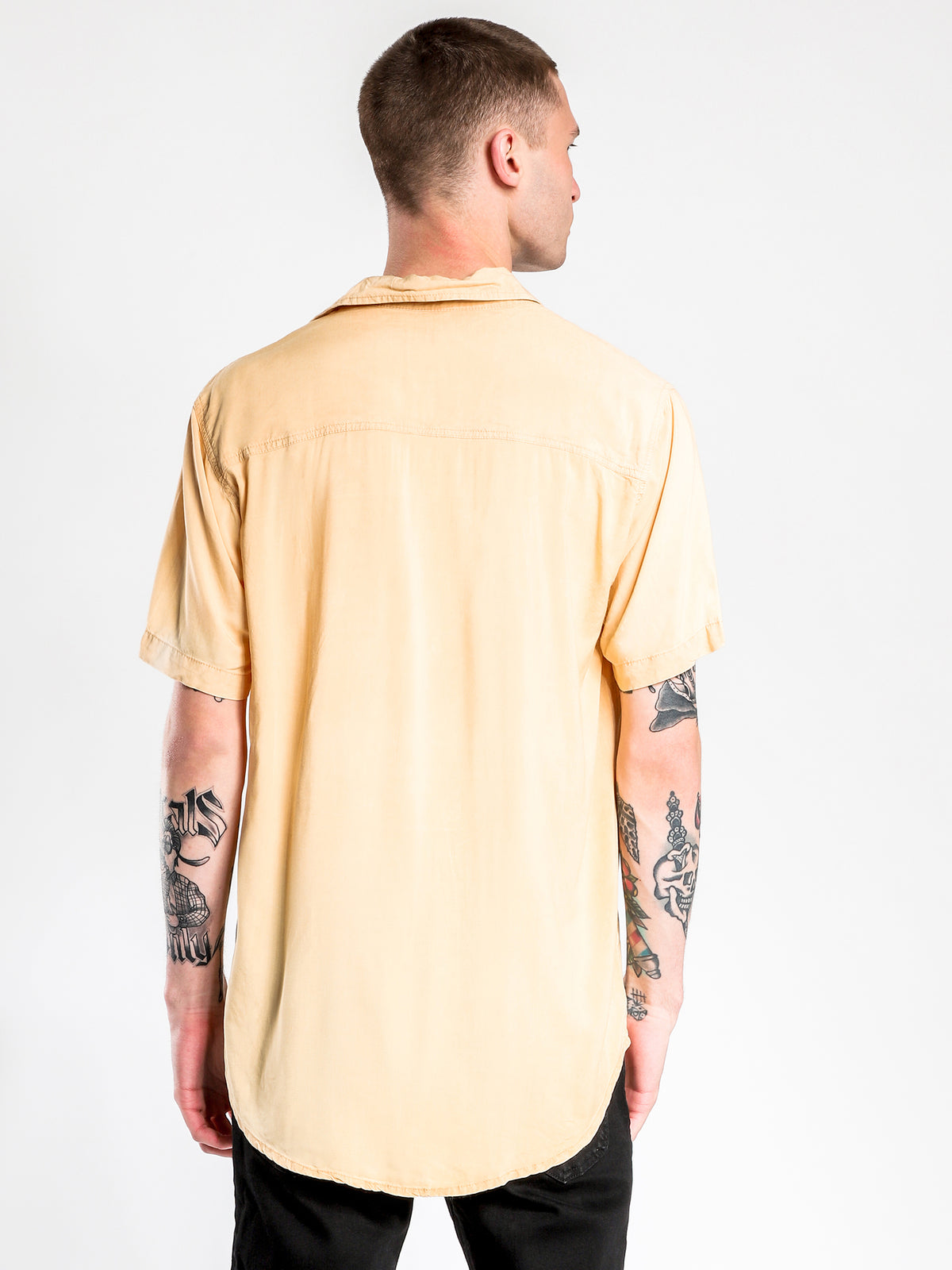 Stevie Short Sleeve Shirt in Mustard Yellow