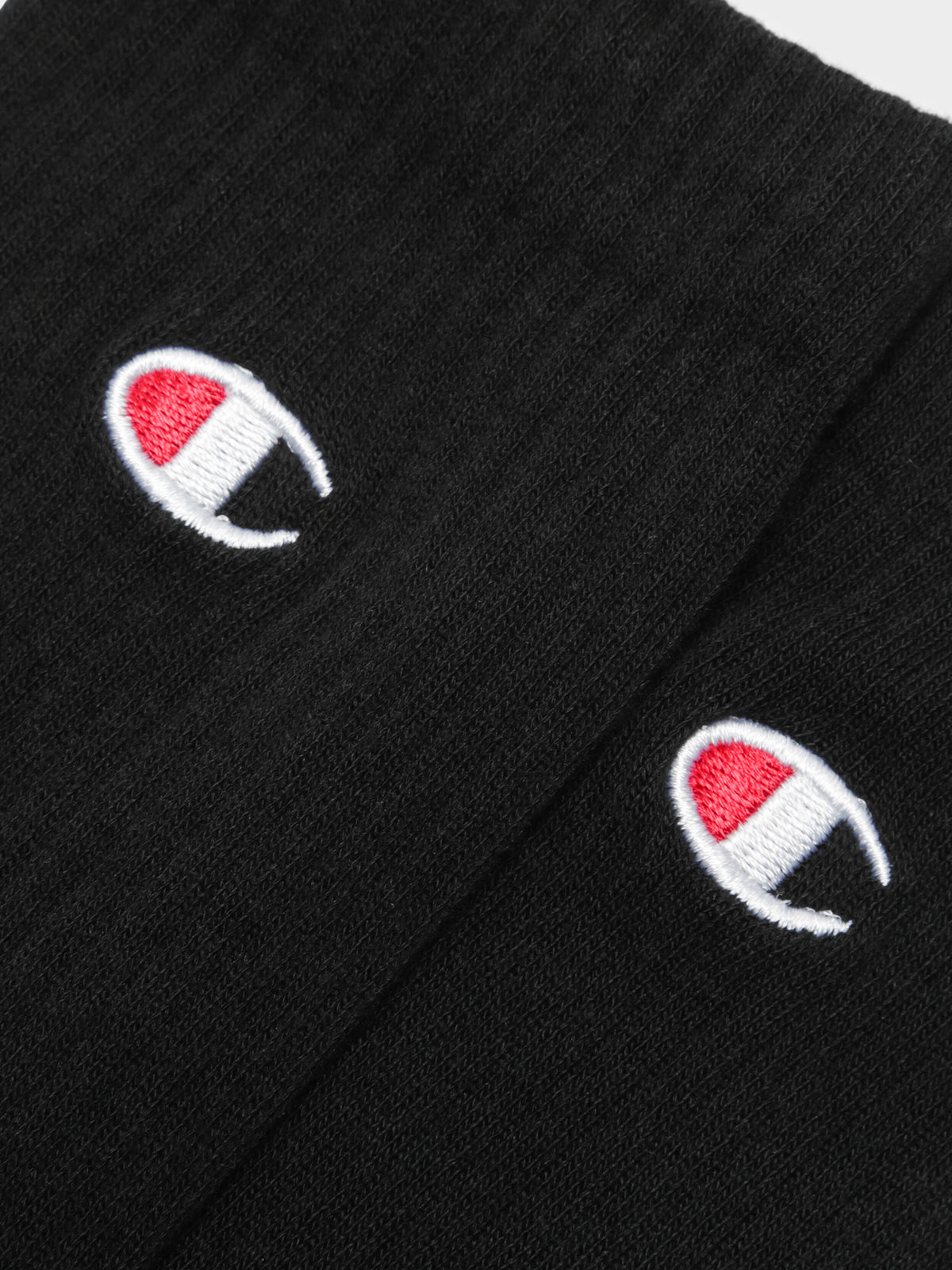 Logo Crew 2PK Socks in Black