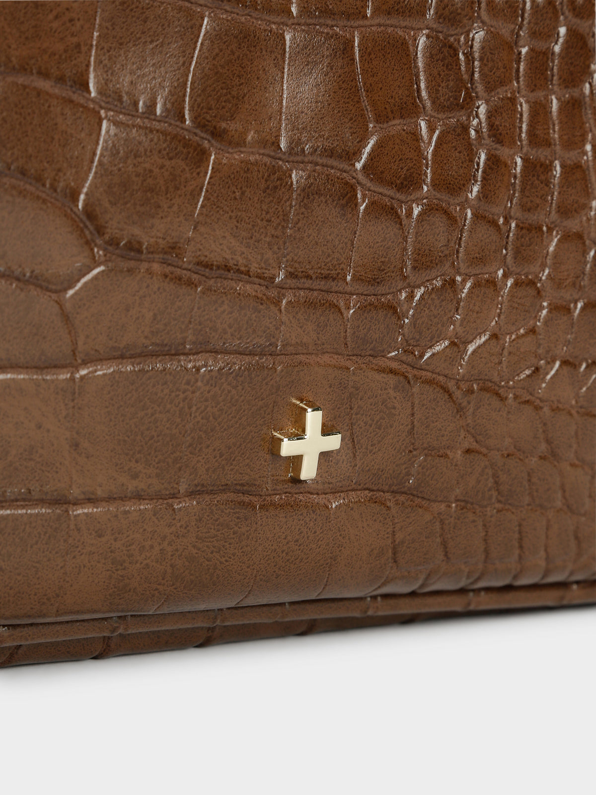 Tal Shoulder Bag in Chocolate Croc