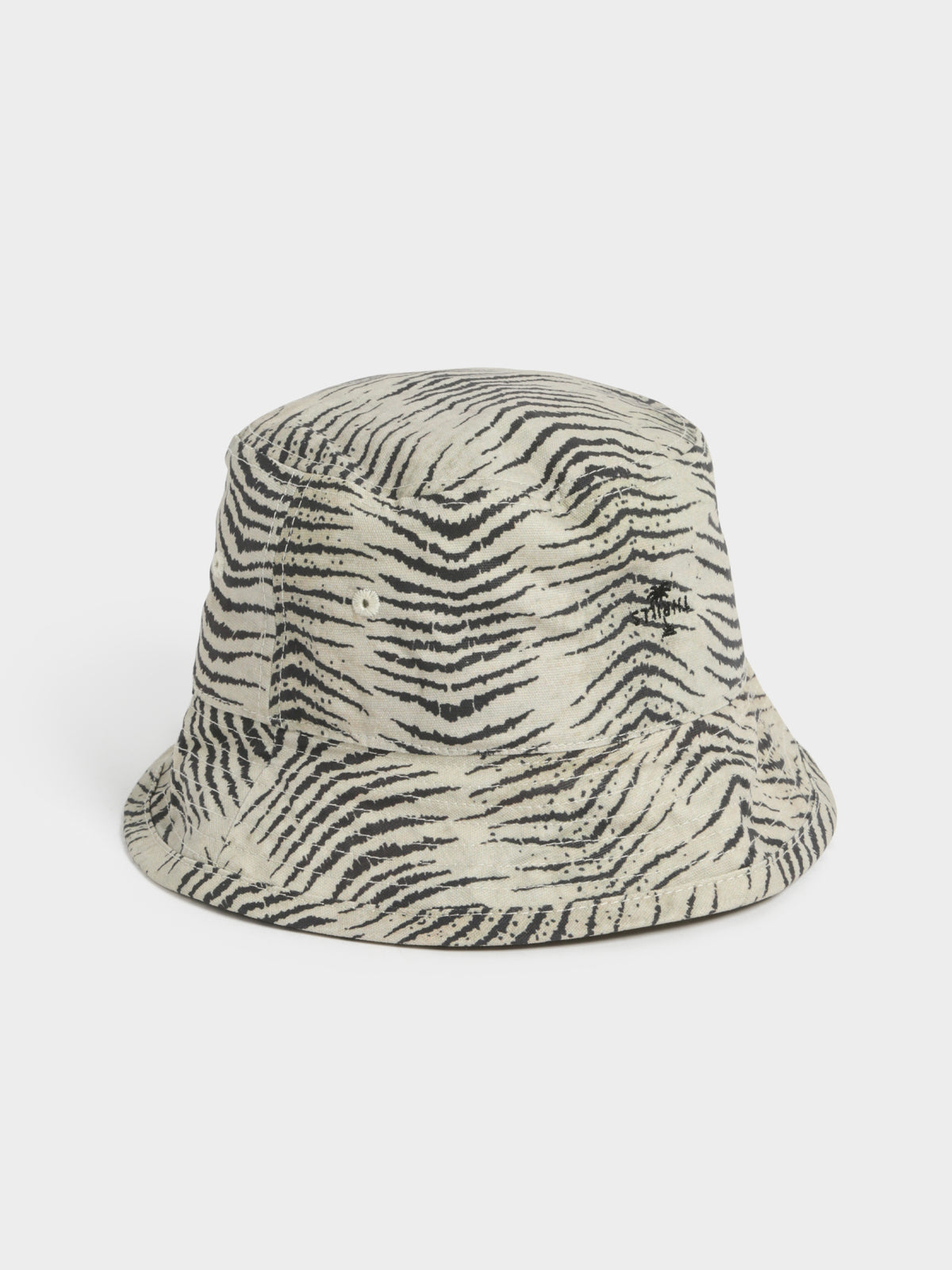 Zebra Lounge Bucket Hat in Thrift White