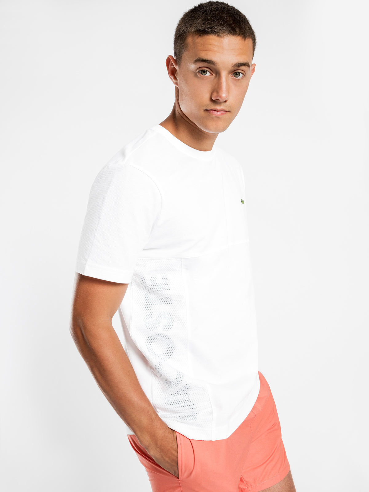Lacoste Side Type T-Shirt in White
