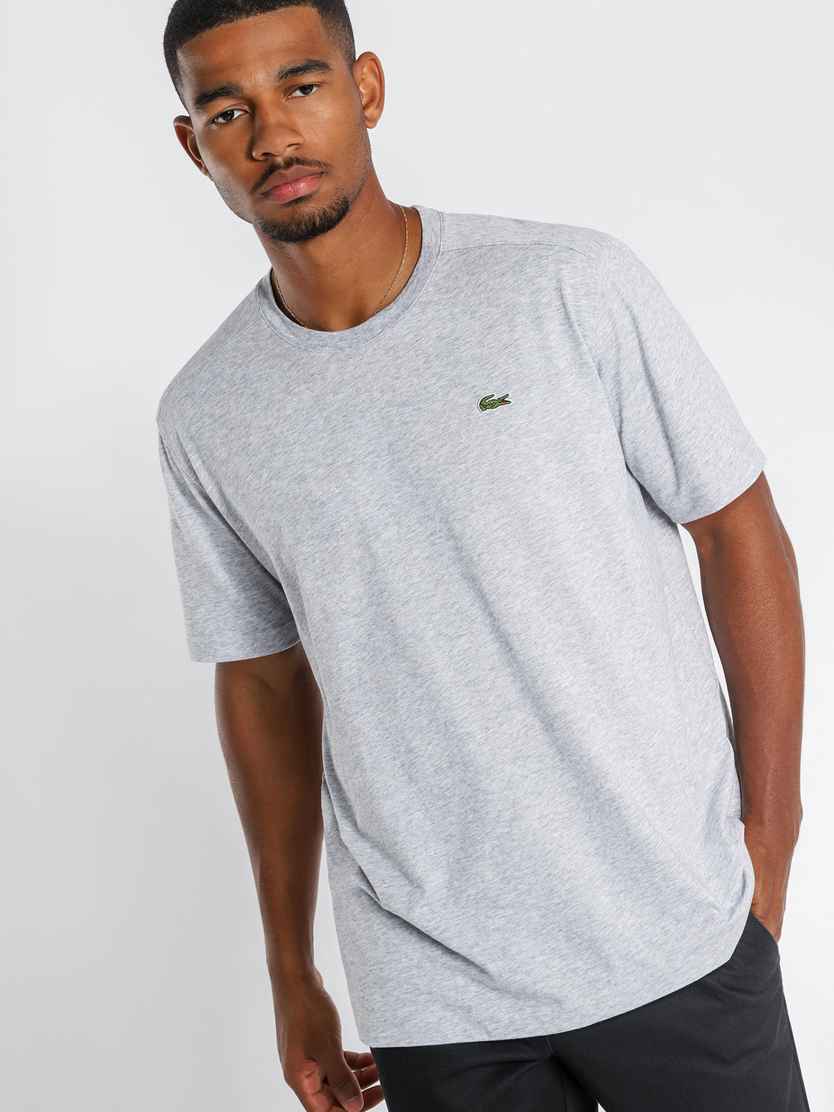 Basic T-Shirt in Silver Chine