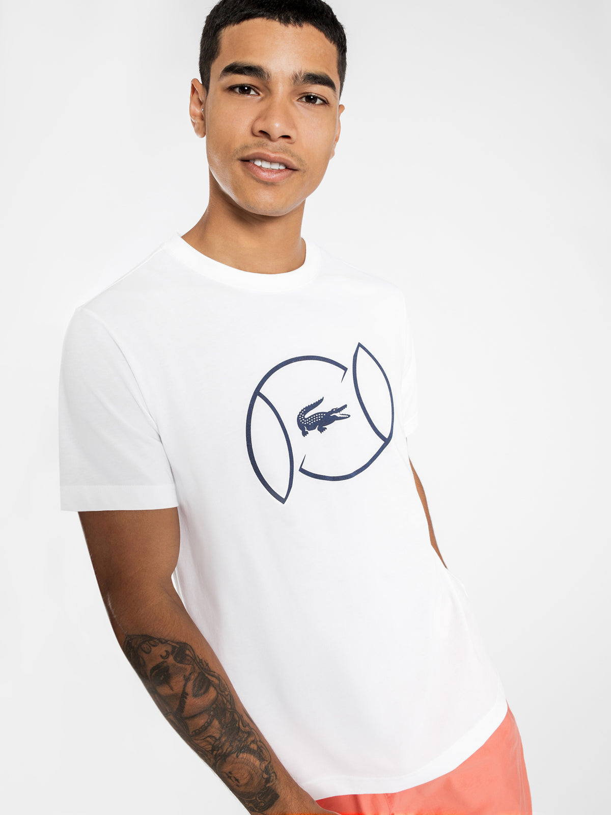 Tennis Ball Logo T-Shirt in White