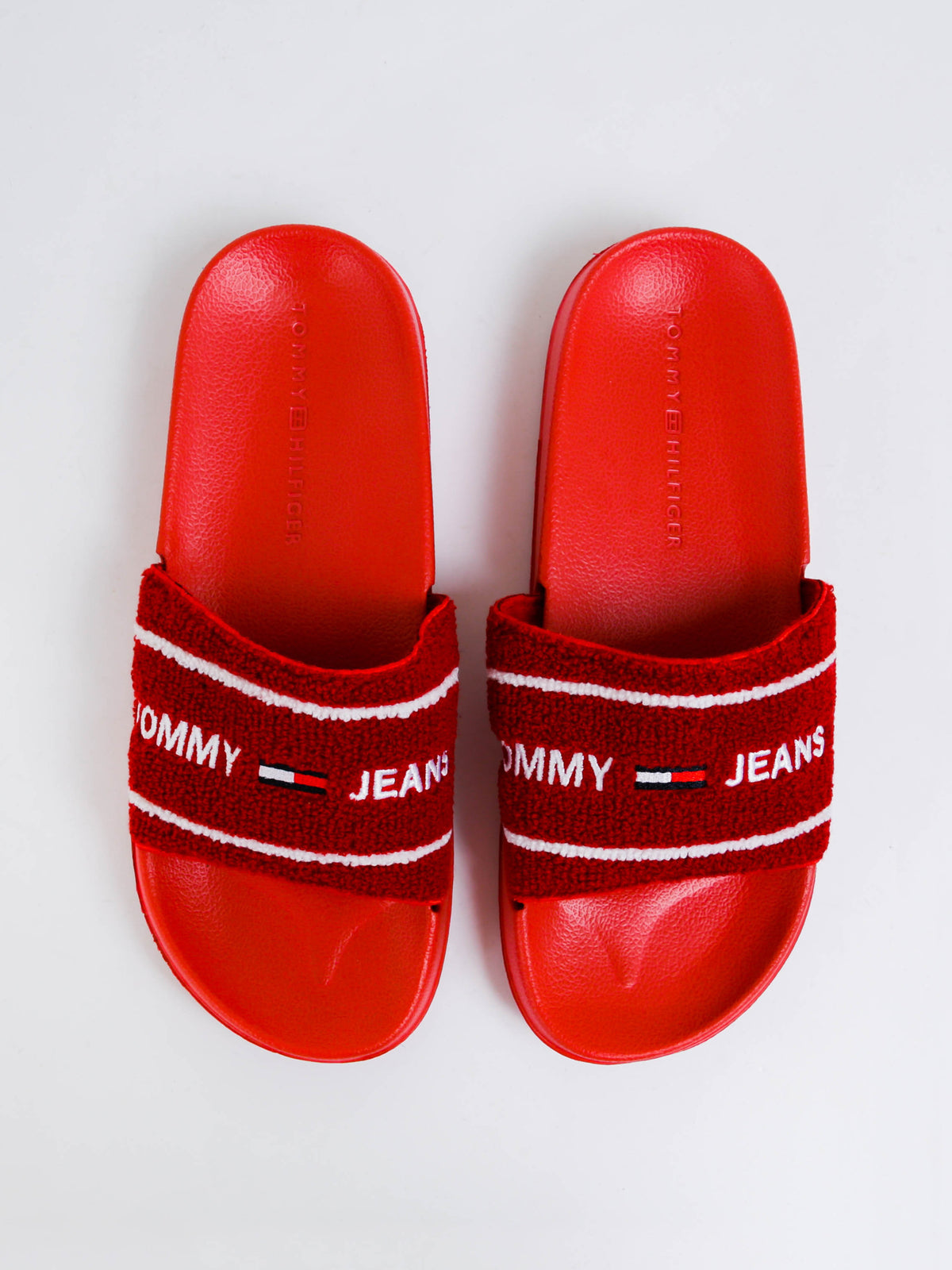 Mens Tommy Jeans Summer Slide in Red