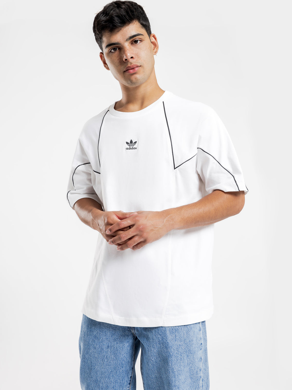 Big Trefoil Abstract T-Shirt in White