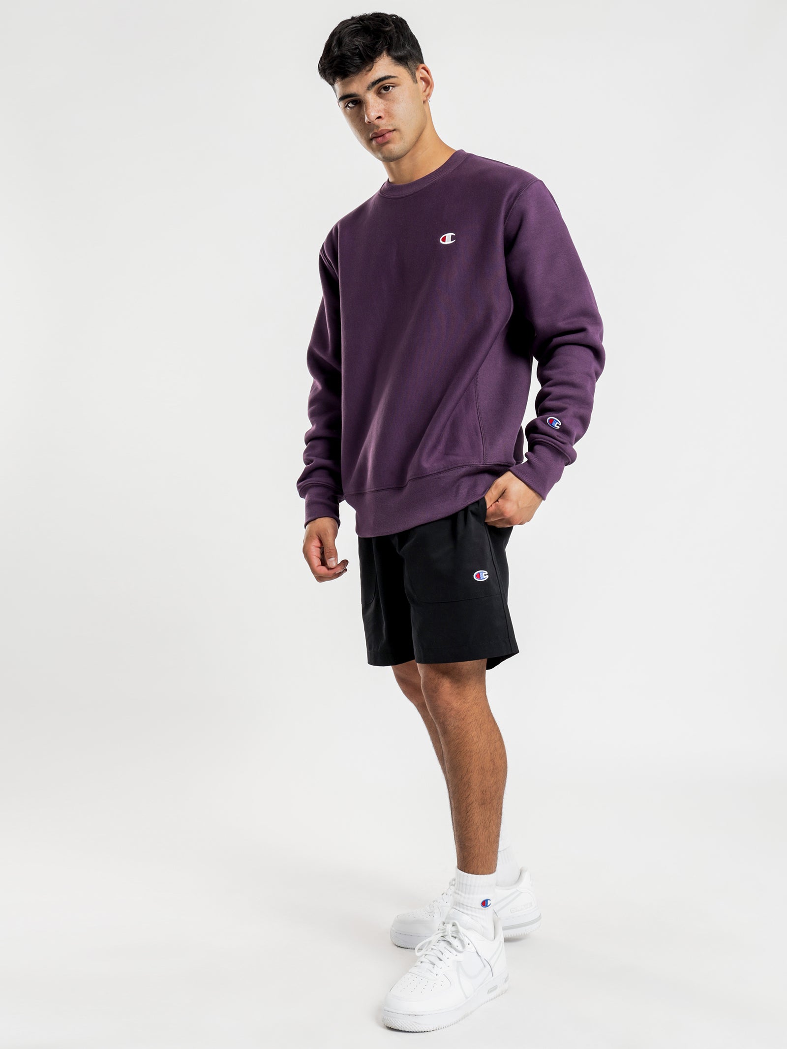 Reverse Weave Crew Sweater