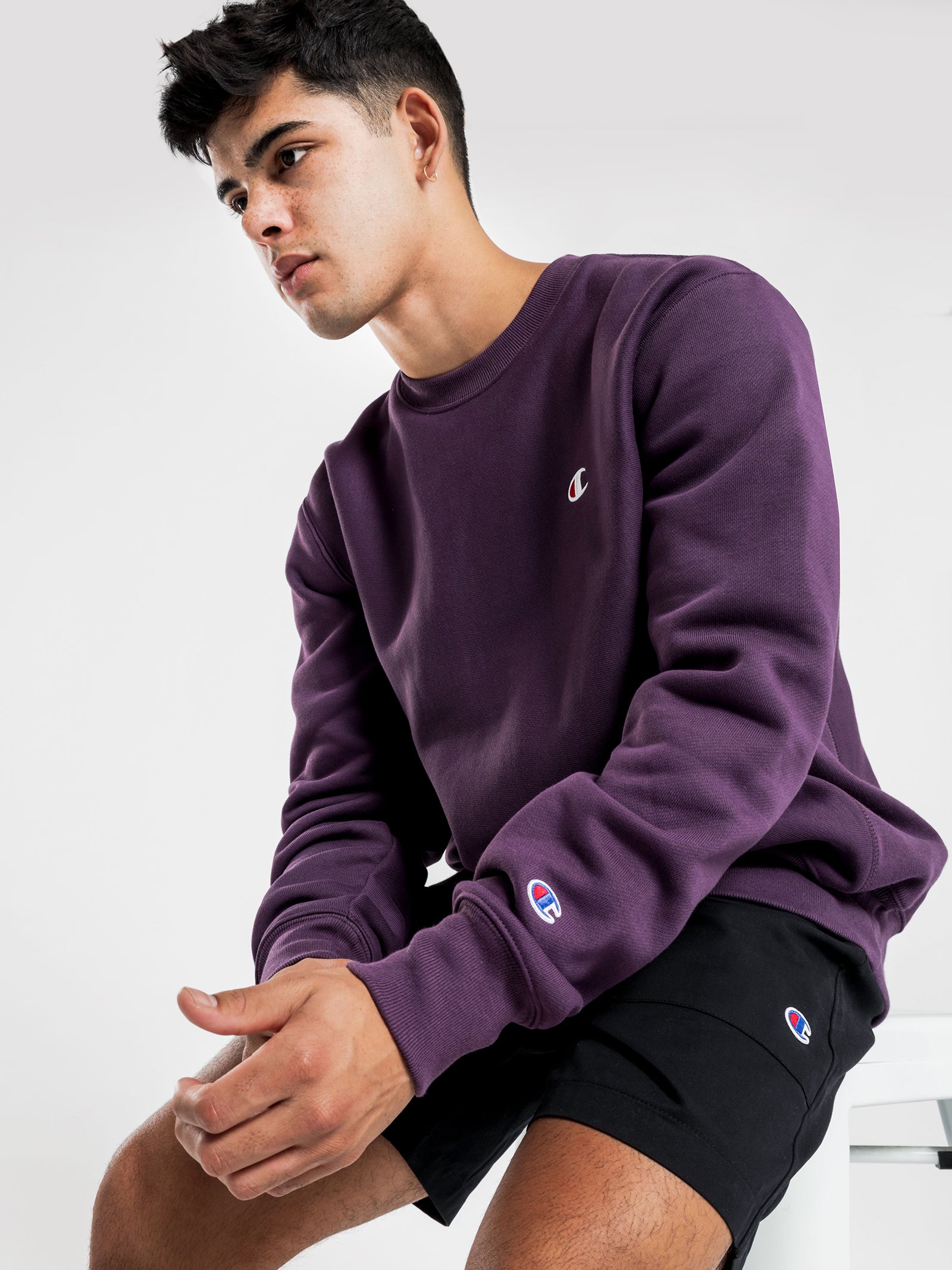 Reverse Weave Crew Sweater