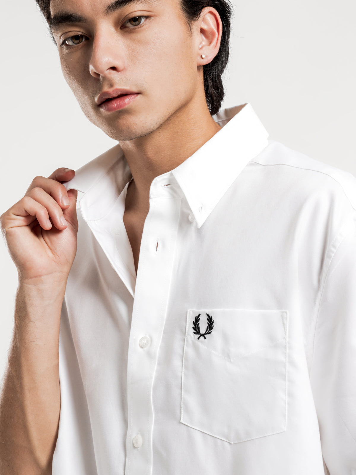 Short Sleeve Oxford Shirt in White