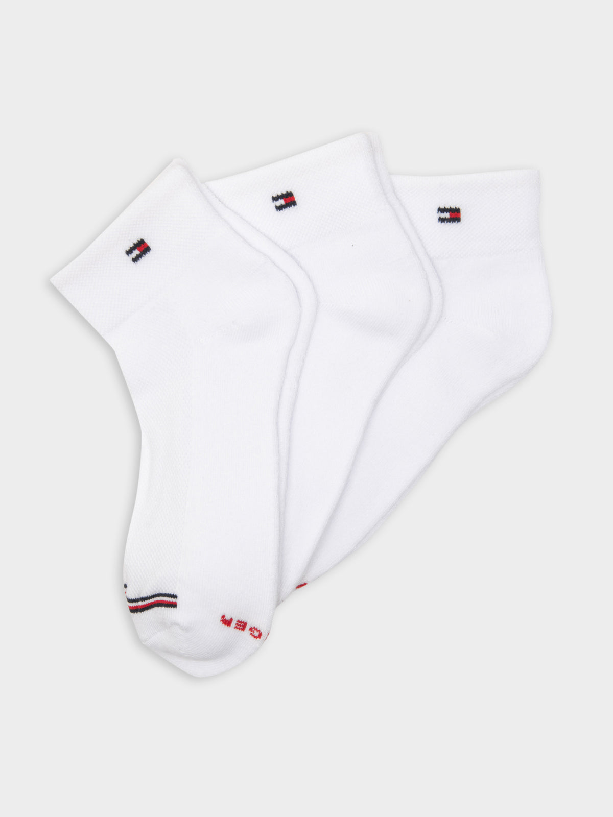 3 Pairs of Cushion Sole Ankle Socks in White