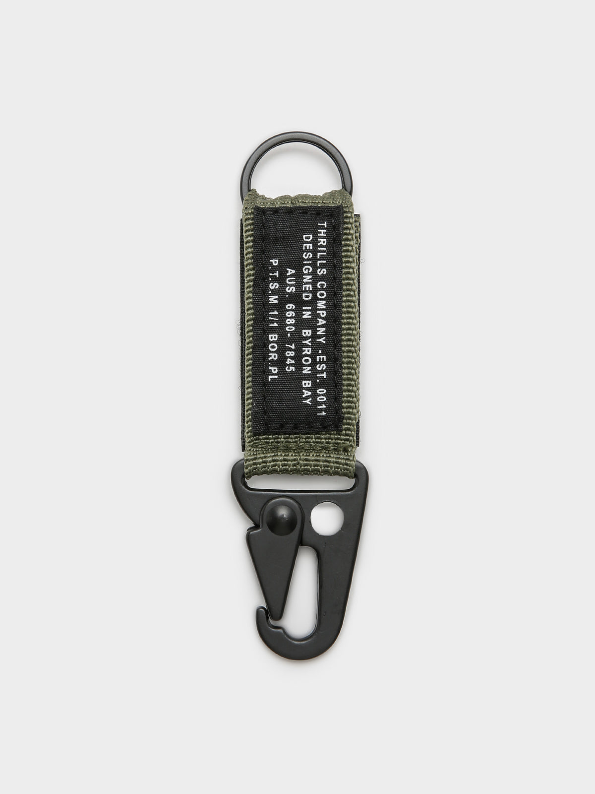 Military Clip Keyring in Army Green
