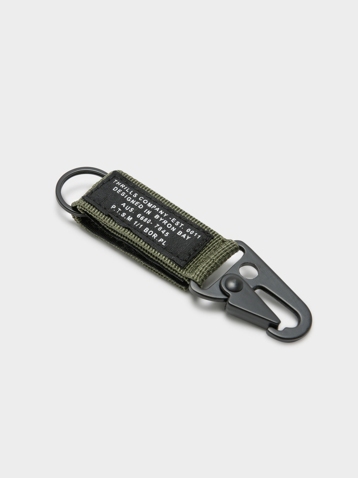 Military Clip Keyring in Army Green