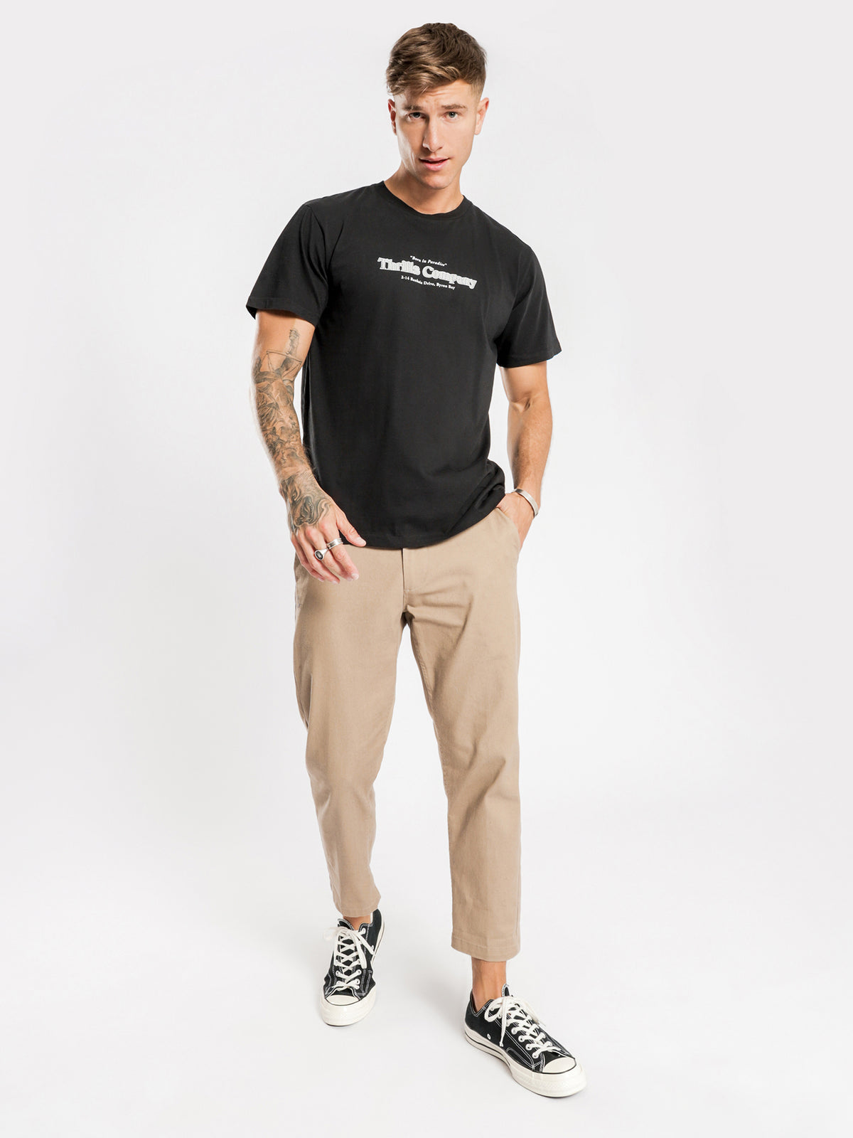 Company Pinline T-Shirt in Black