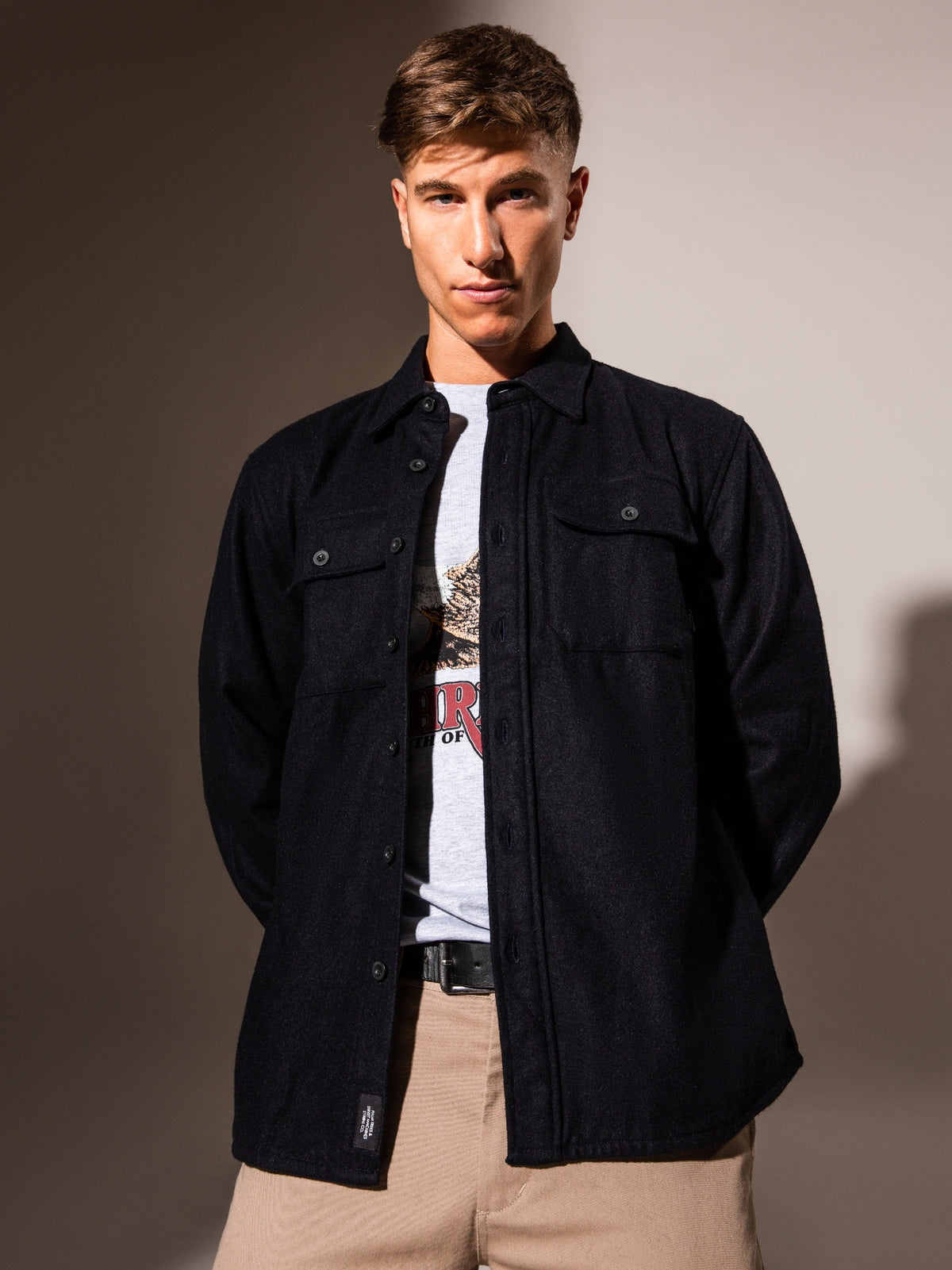 Parafise In Ruins Overshirt in Navy