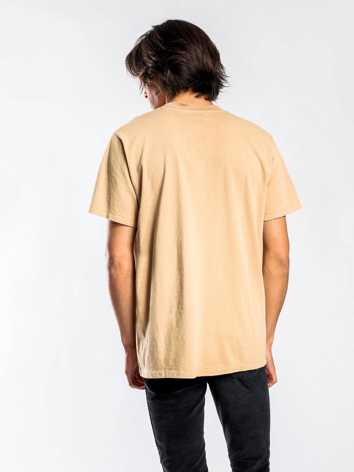 Reverse Merch Short Sleeve T-Shirt in Tan