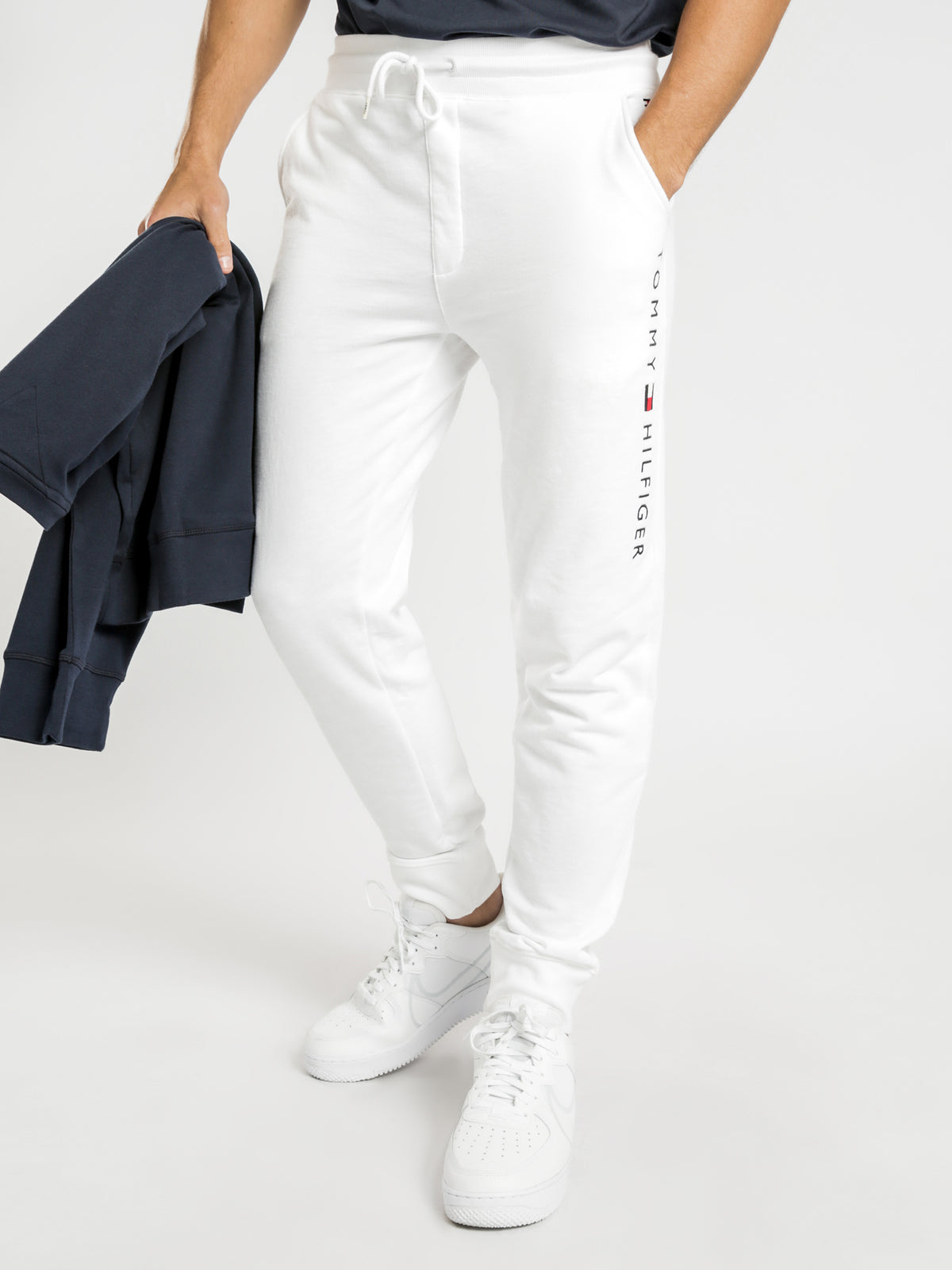 Embroidered Logo Track Pants in White