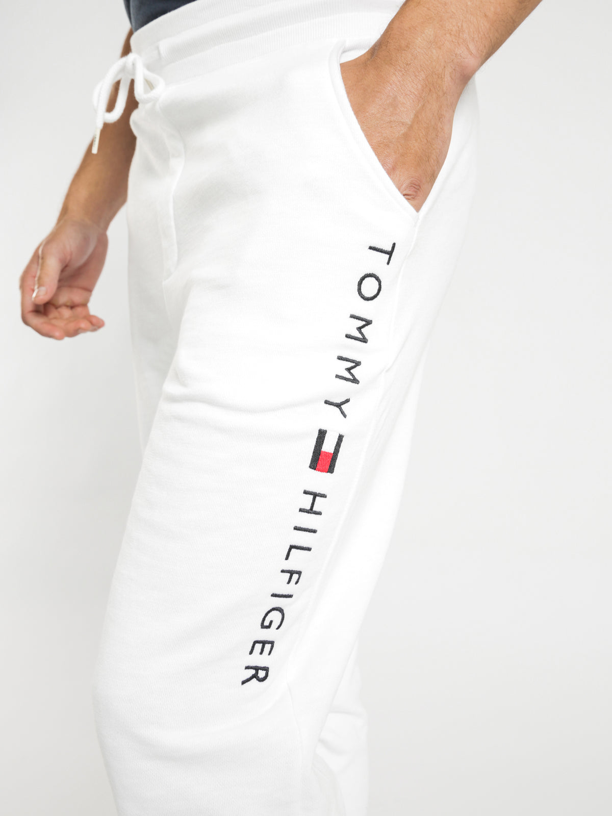 Embroidered Logo Track Pants in White