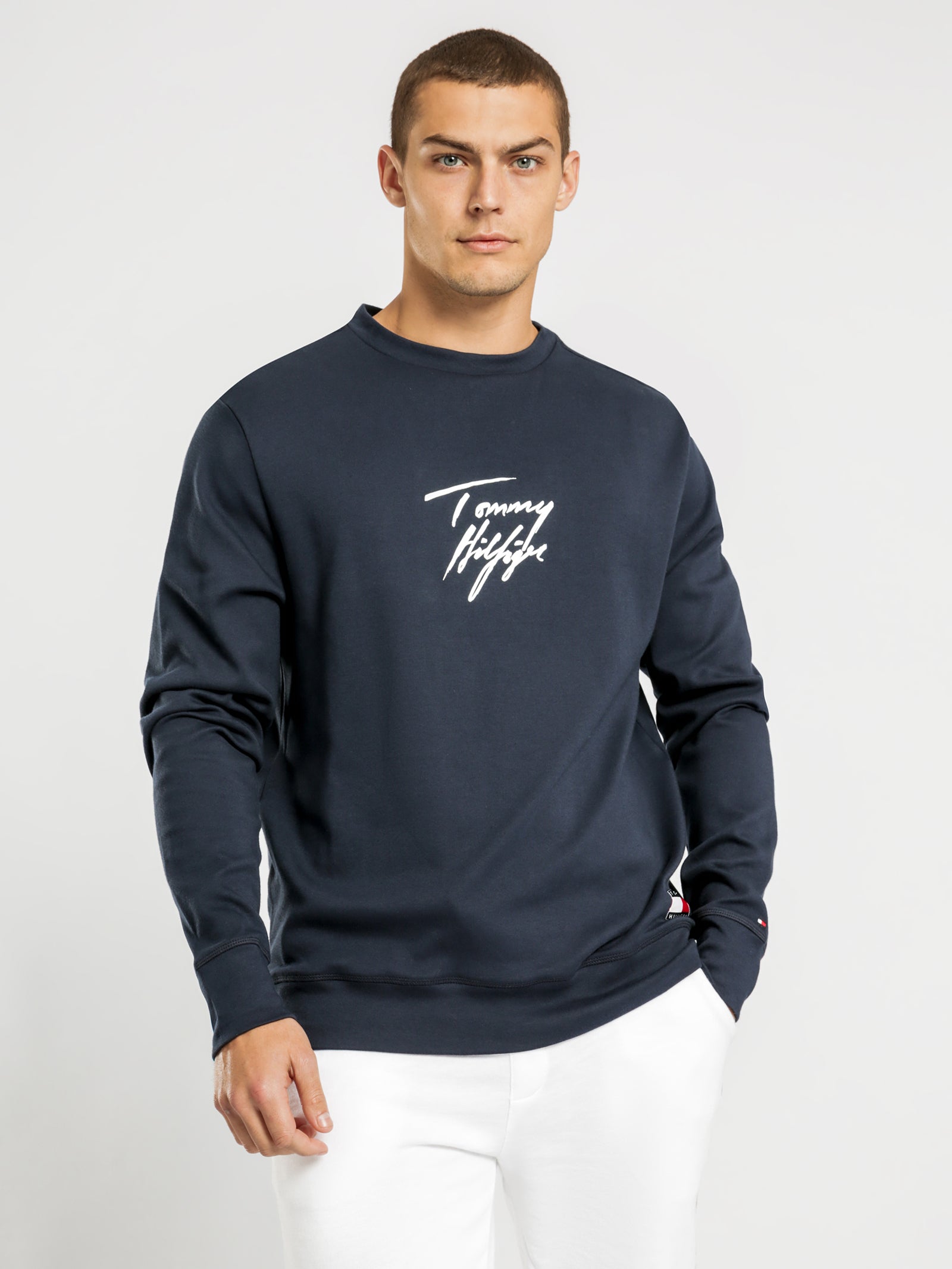 Signature Logo Stretch Organic Cotton Sweatshirt