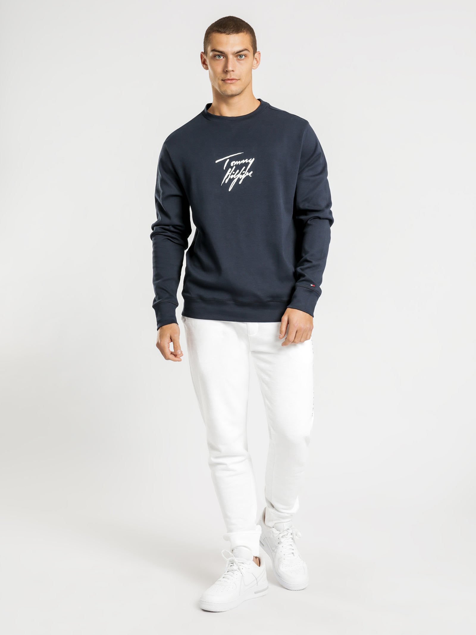 Signature Logo Stretch Organic Cotton Sweatshirt