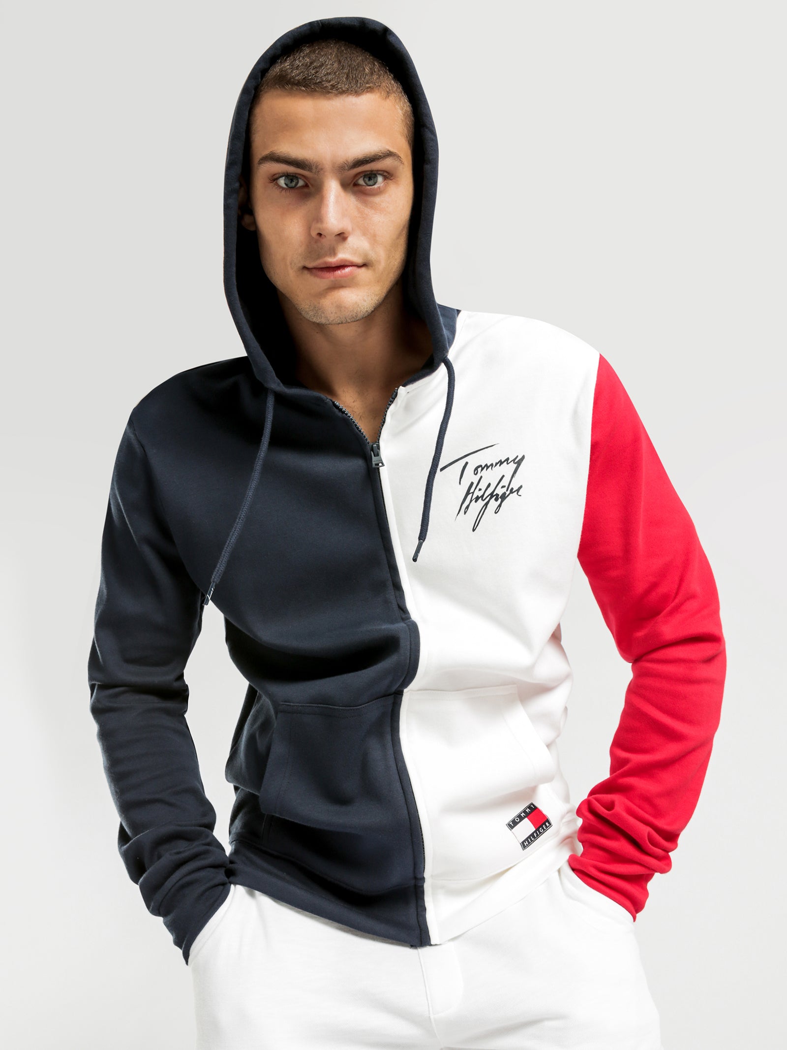 Color Block Zip-Through Hoodie