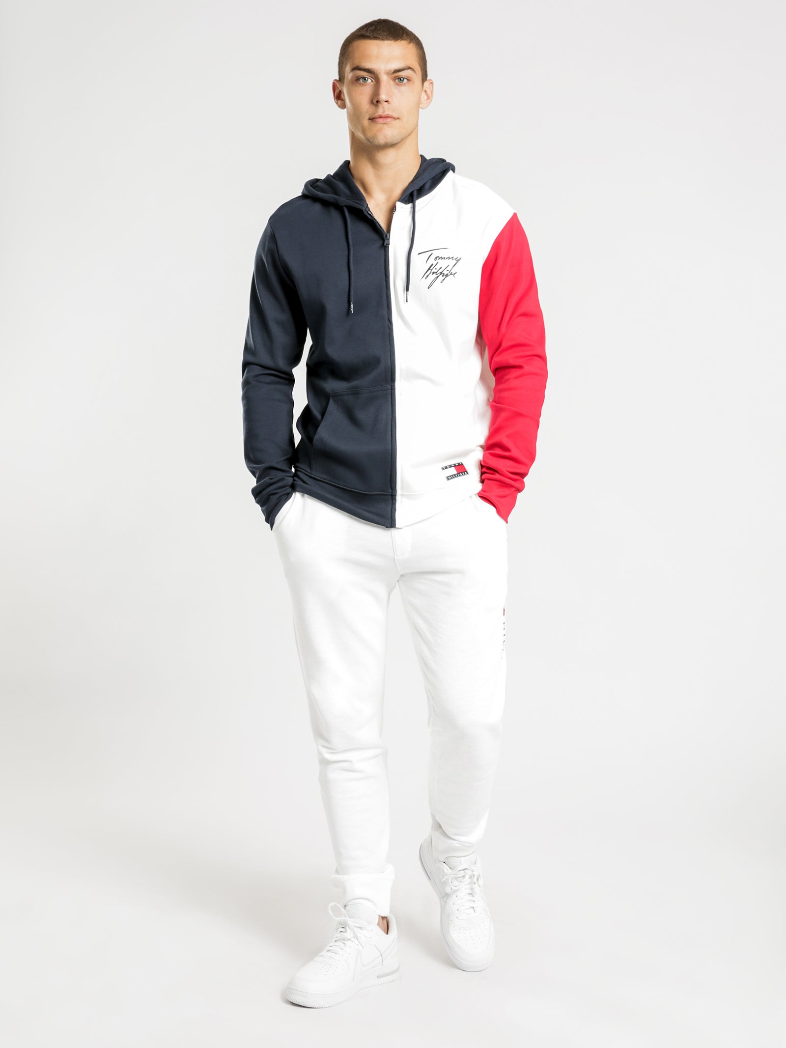 Color Block Zip-Through Hoodie