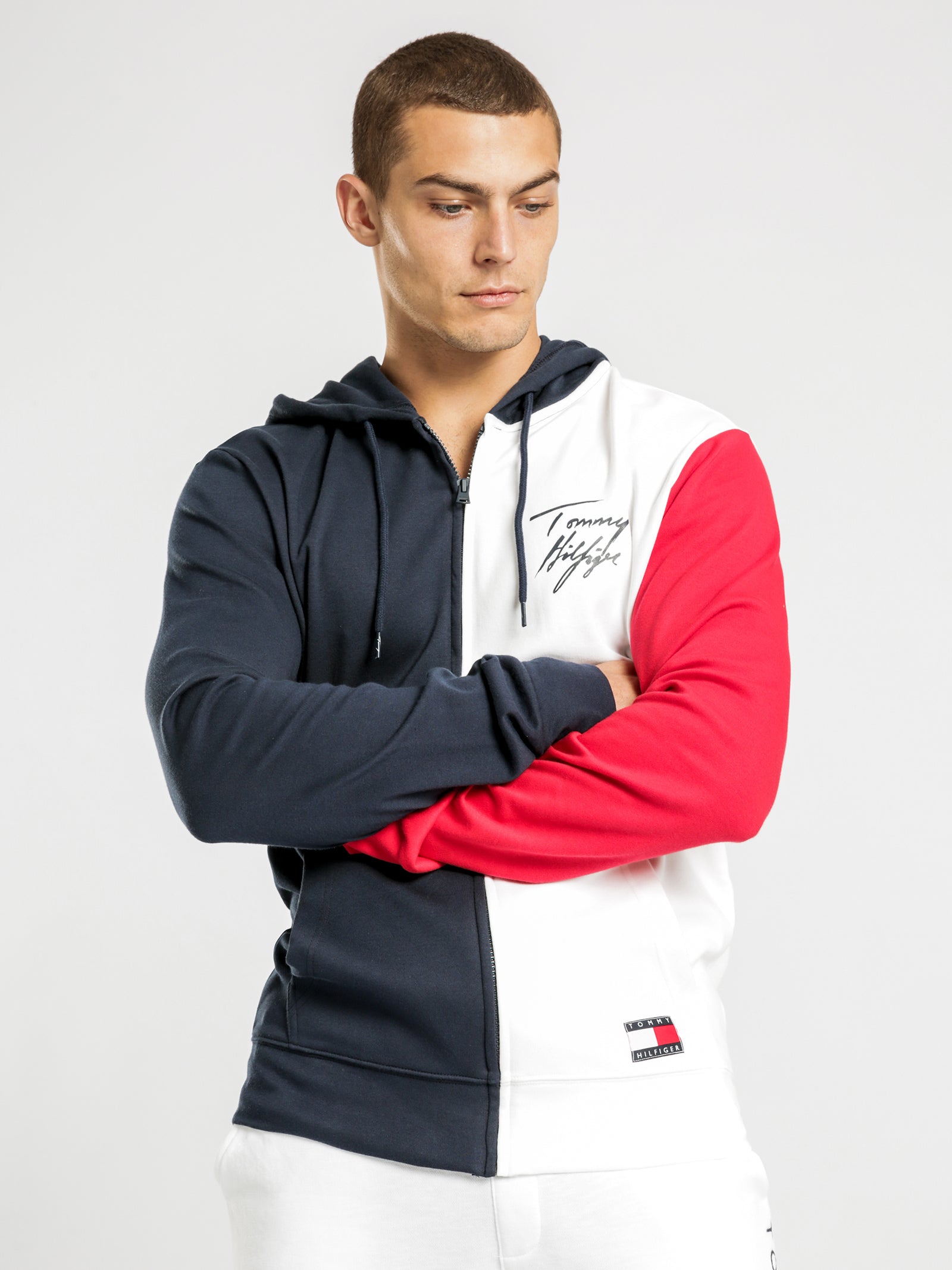 Color Block Zip-Through Hoodie