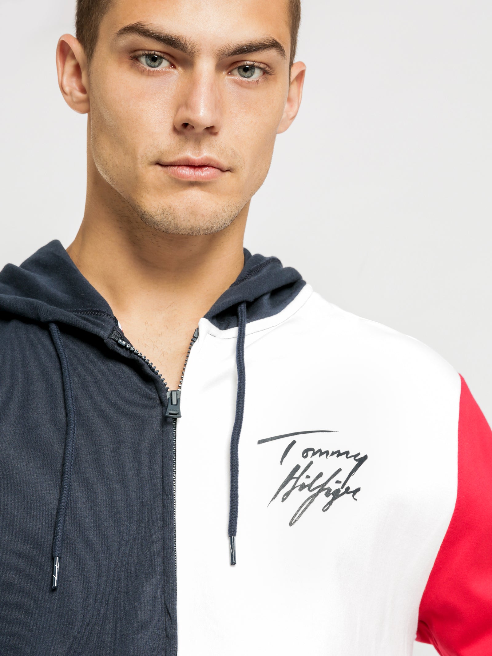 Color Block Zip-Through Hoodie