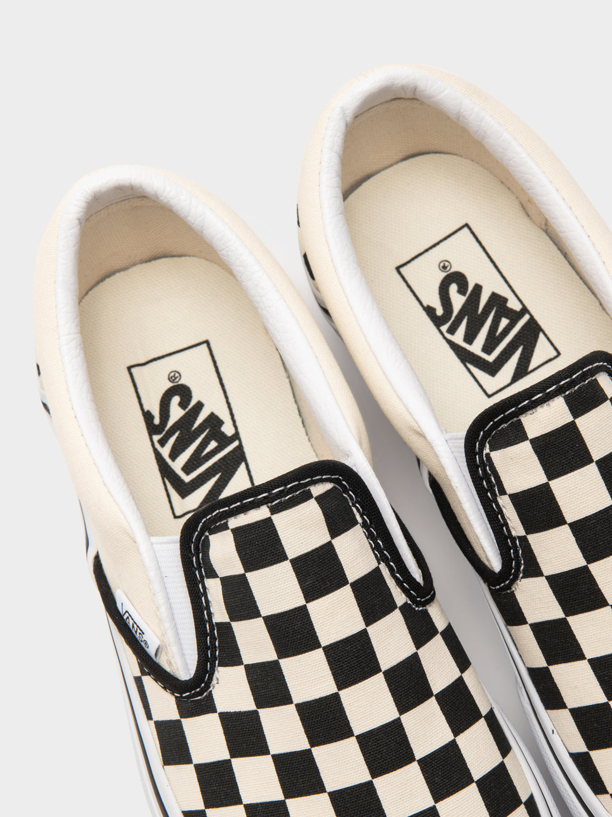 Womens Classic Slip On Platform Sneakers in Black &amp; White Checkerboard