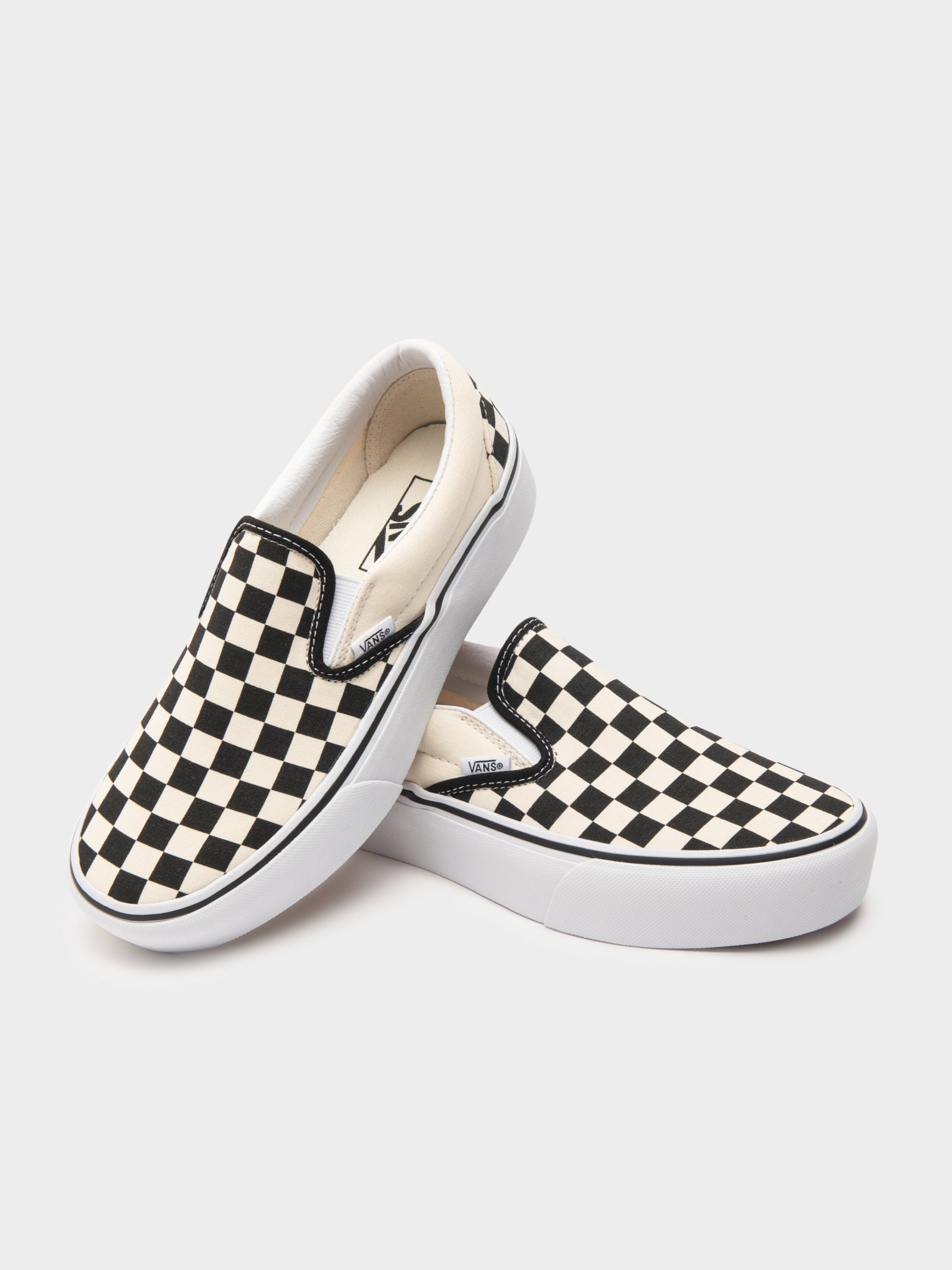 Black and white checkerboard vans womens size 8 Clearance