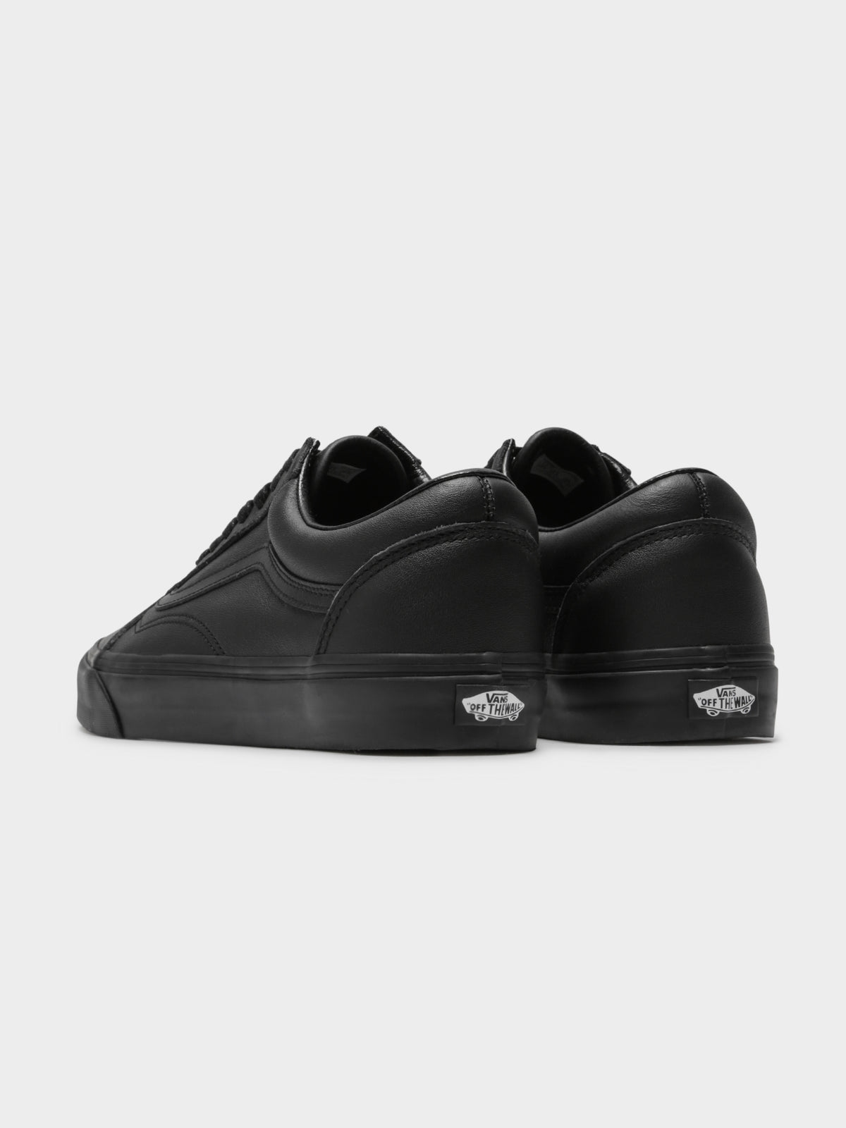 Unisex Old Skool Leather Sneakers in Triple Black