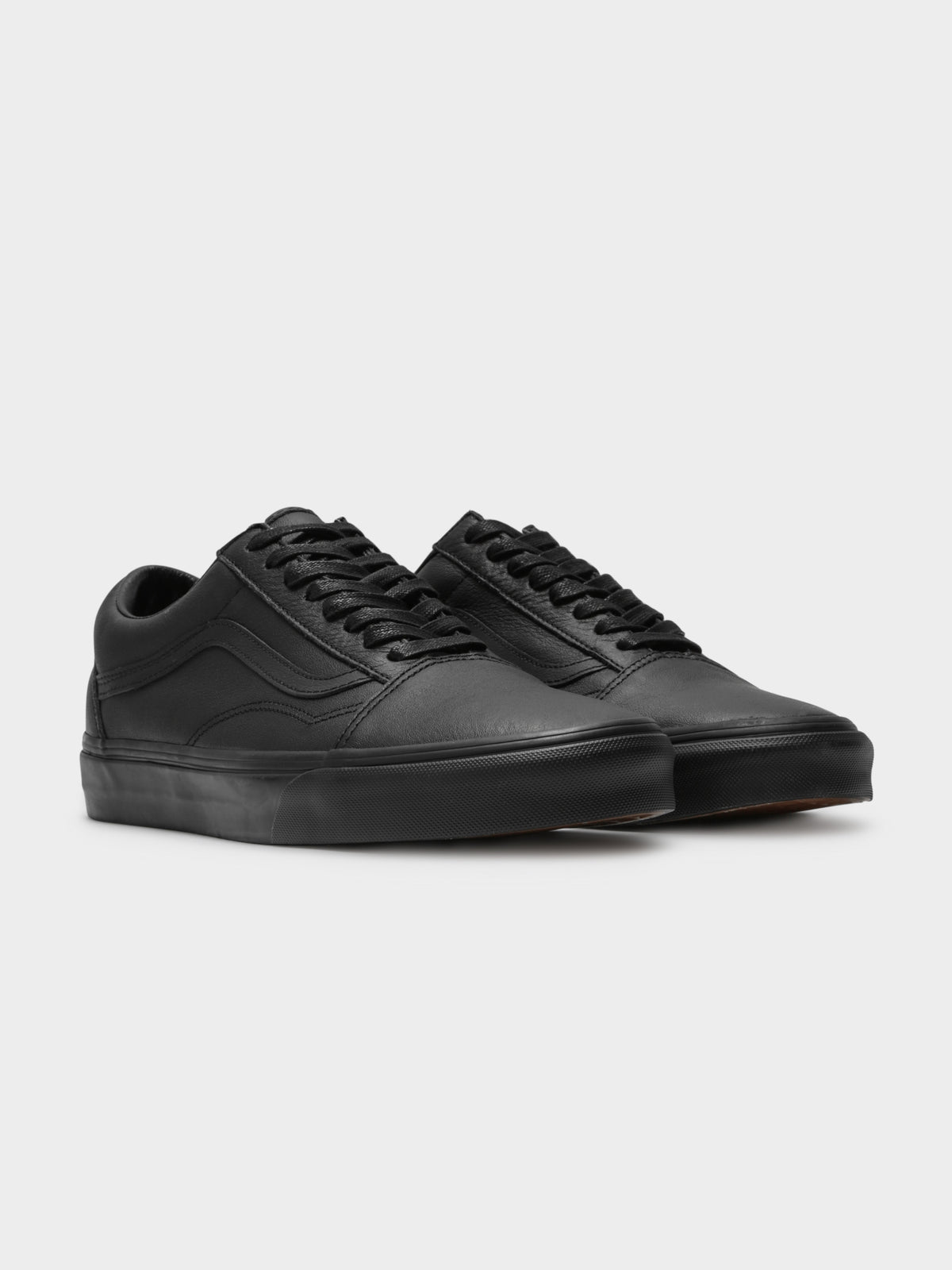 Vans Unisex Old Skool Leather Sneakers | Black/Black